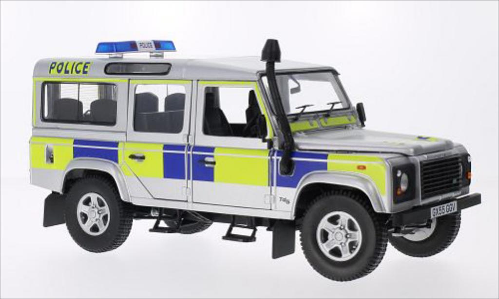 Land Rover Defender 1/18 Universal Hobbies 110 County Station Wagon Police (GB) grey RHD 2004 diecast model cars