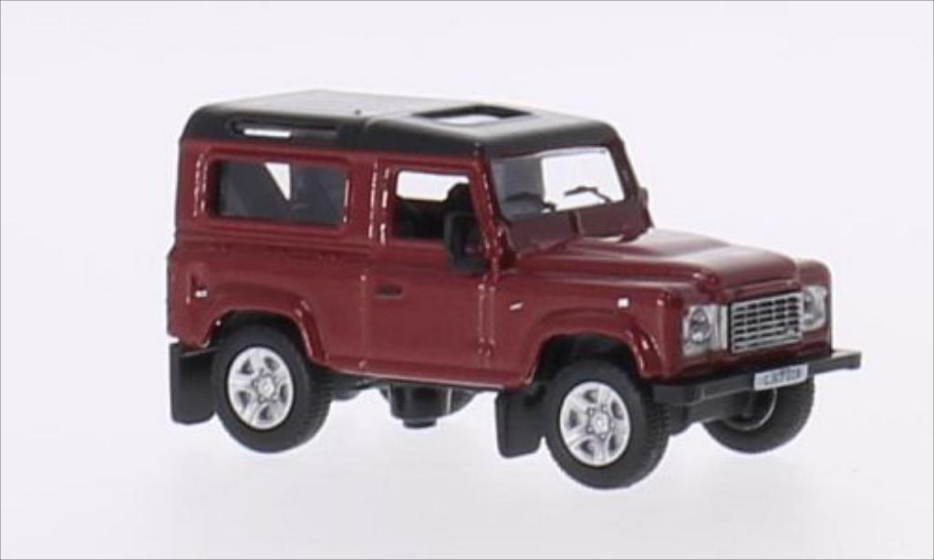 Land Rover Defender 1/76 Oxford 90 metallic red/metallic black RHD diecast model cars
