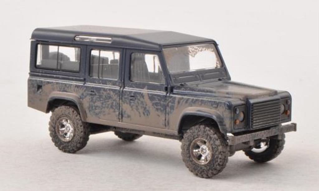 Land Rover Defender 1/87 Busch blue mit Schlammspuren diecast model cars