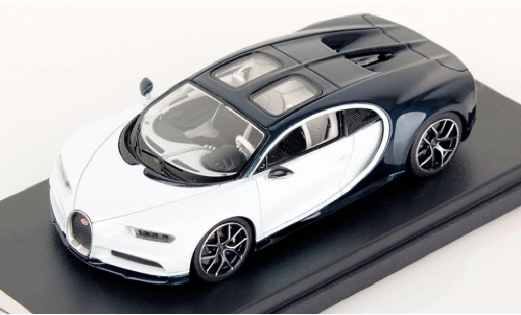 Bugatti Chiron 1/43 Look Smart Sky View white/metallic blue 2018 diecast model cars