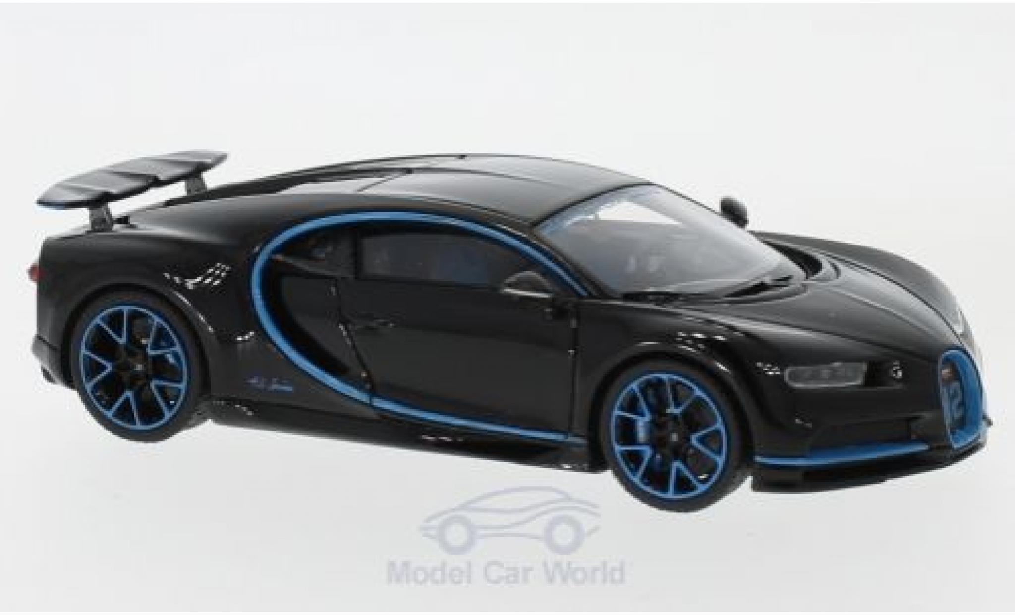 Bugatti Chiron 1/43 Look Smart Zero-400-Zero blue/blue mit ausgefahrenem Heckspoiler diecast model cars