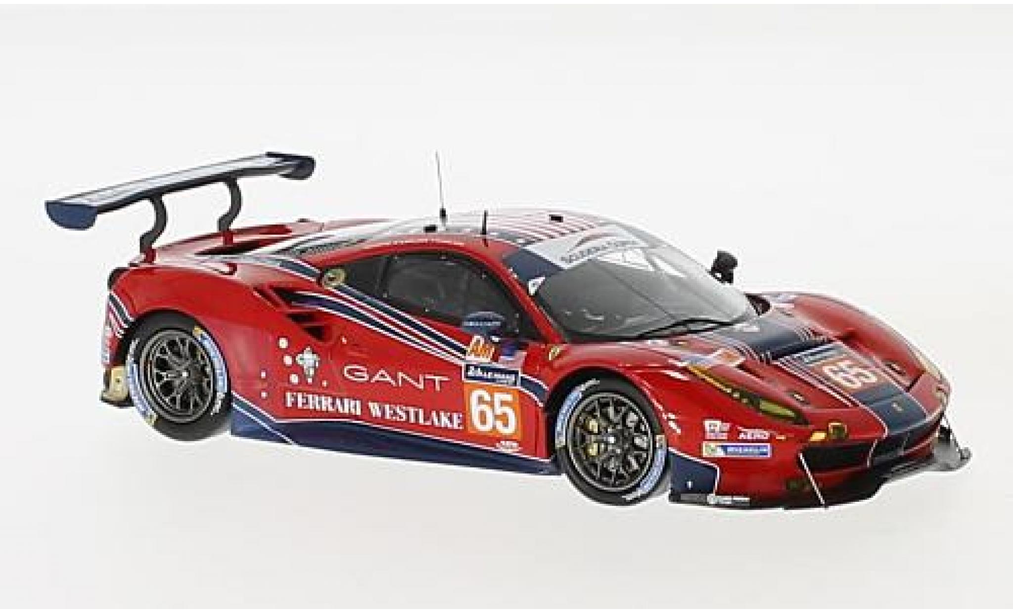 Ferrari 488 1/43 Look Smart GTE No.65 Scuderia Corsa 24h Le Mans 2017 C.Nielsen/A.Balzan/B.Curtis diecast model cars