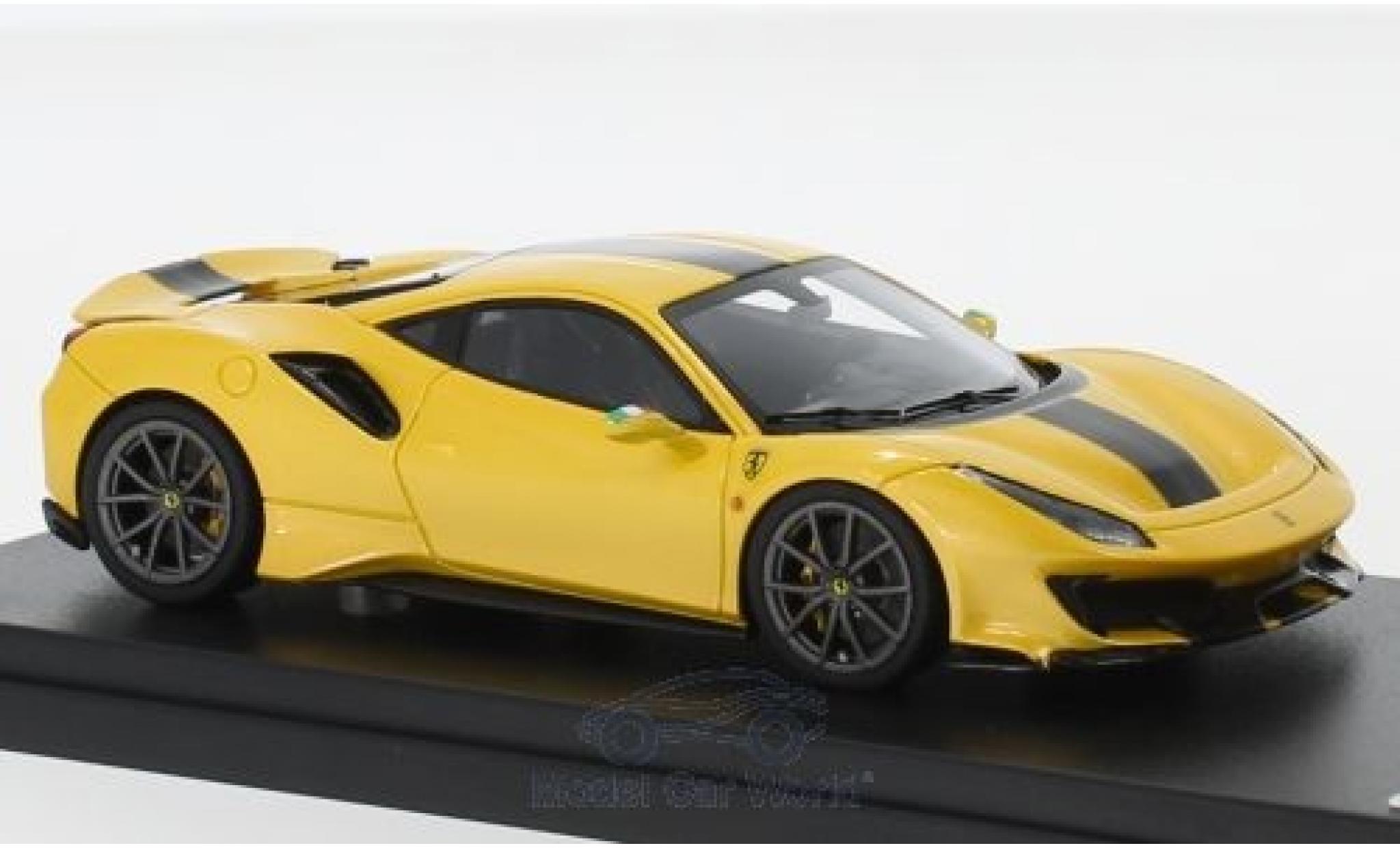 Ferrari 488 1/43 Look Smart Pista metallic yellow/black 2018 diecast model cars