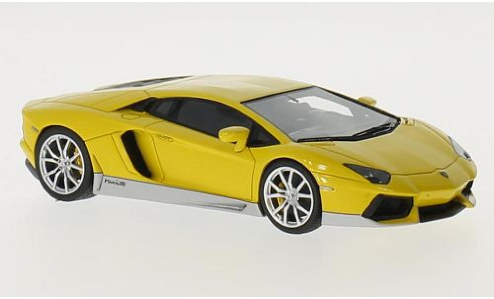Lamborghini Aventador 1/43 Look Smart LP700-4 Miura Homage yellow/grey diecast model cars