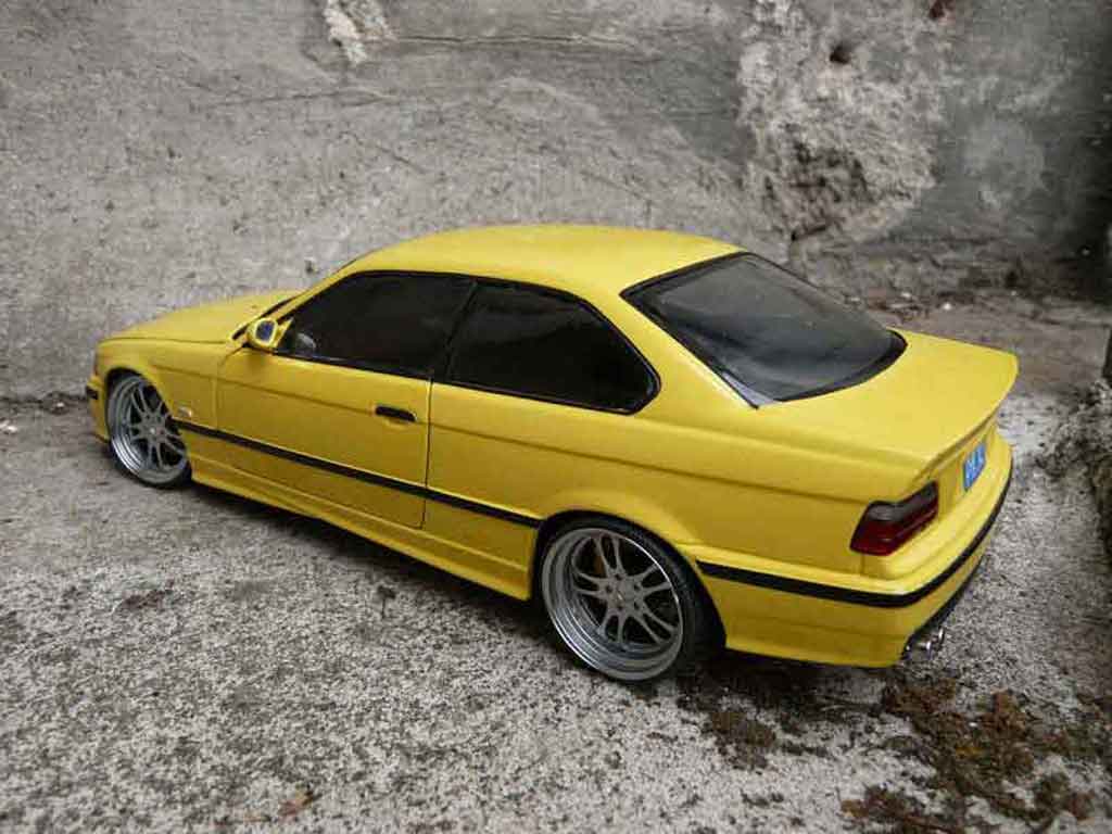 Bmw M3 coupe jaune E36 jantes alu tuning 1/18 Ut Models