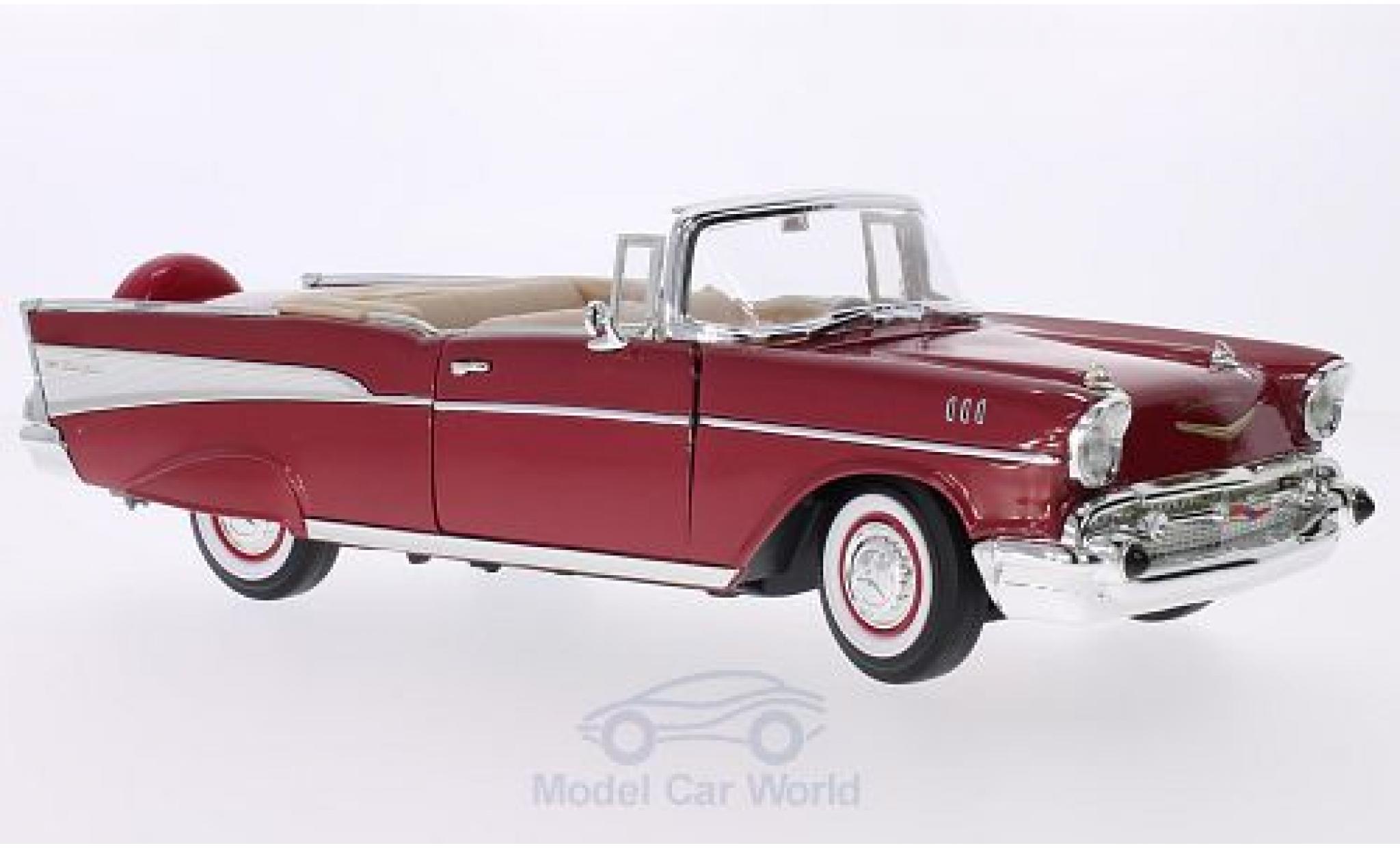 Chevrolet Bel Air 1957 1/18 Lucky Die Cast Convertible metallic red/white 1957 diecast model cars