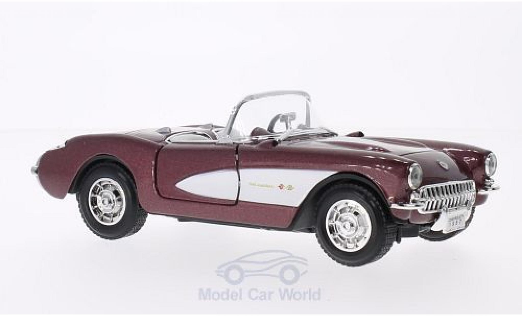 Chevrolet Corvette C1 1/24 Lucky Die Cast metallic red/white 1957 diecast model cars