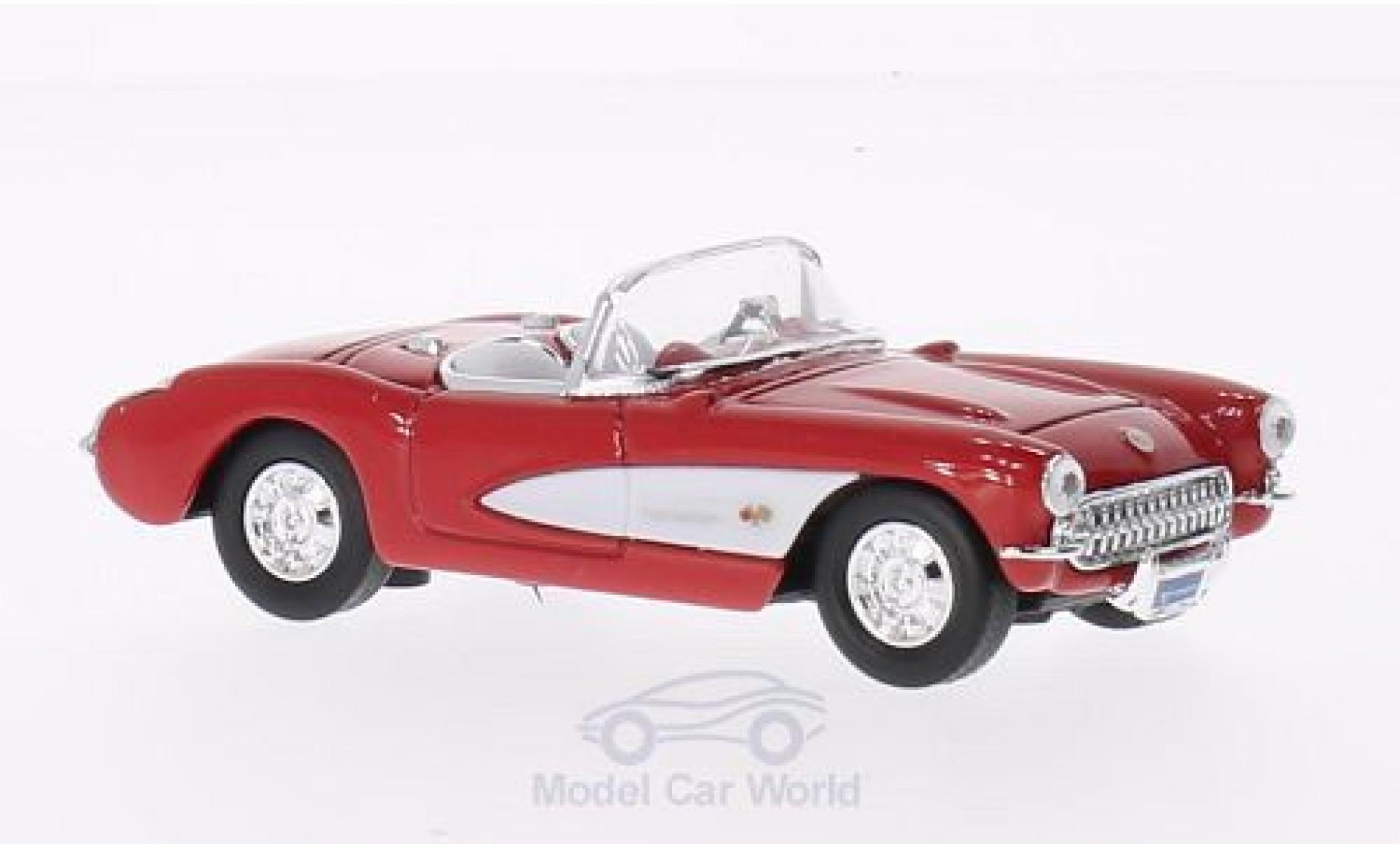 Chevrolet Corvette 1/43 Lucky Die Cast red/white 1957 ohne Vitrine diecast model cars
