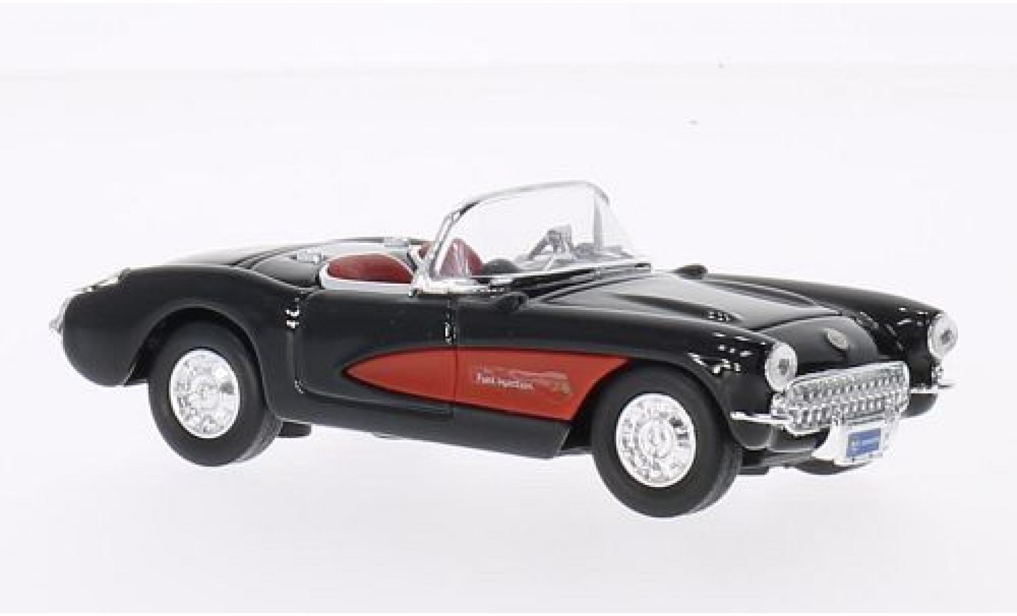 Chevrolet Corvette 1/43 Lucky Die Cast black/red 1957 sans Vitrine diecast model cars