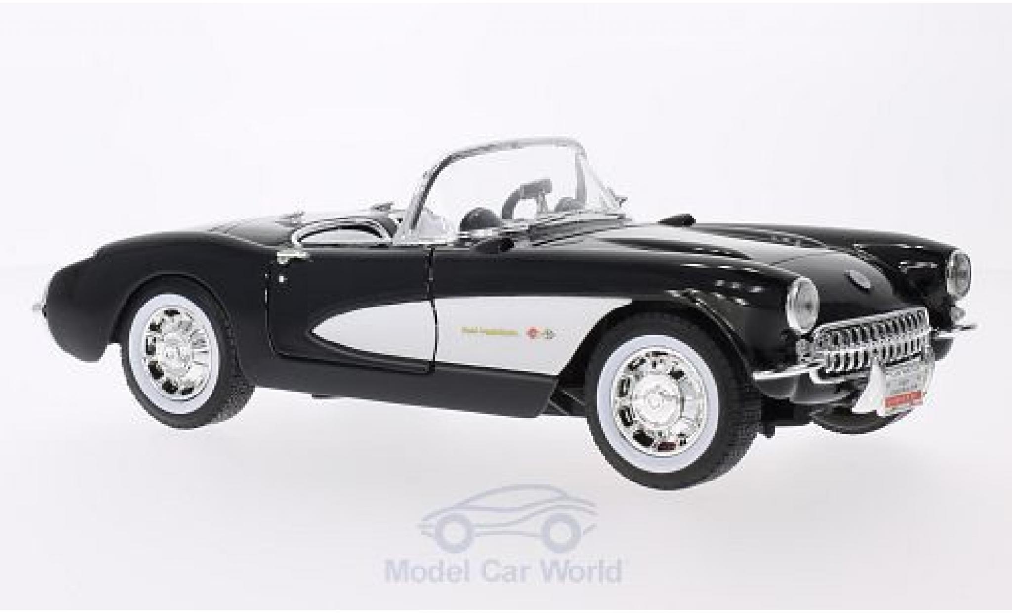 Chevrolet Corvette 1/18 Lucky Die Cast black/white 1957 diecast model cars