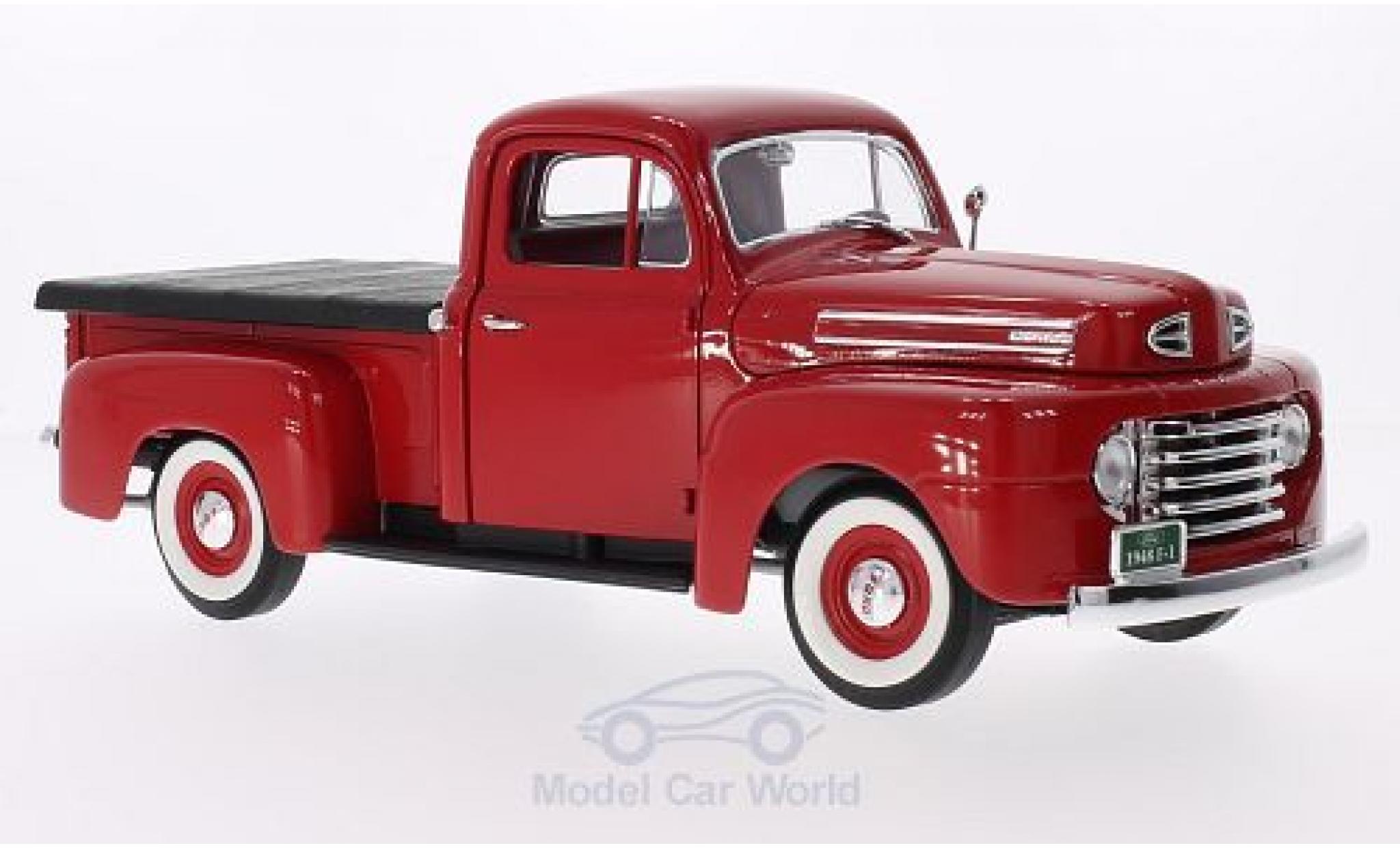 Ford F-1 1/18 Lucky Die Cast Pick Up With Flatbed Cover red 1948 diecast model cars
