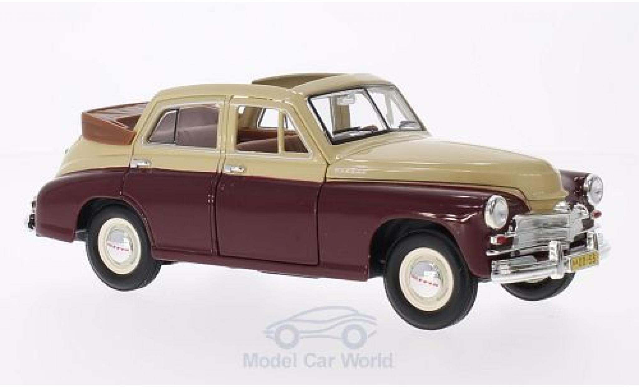 Gaz M20 1/18 Lucky Die Cast GAZ Pobeda Convertible-Limousine red/beige diecast model cars