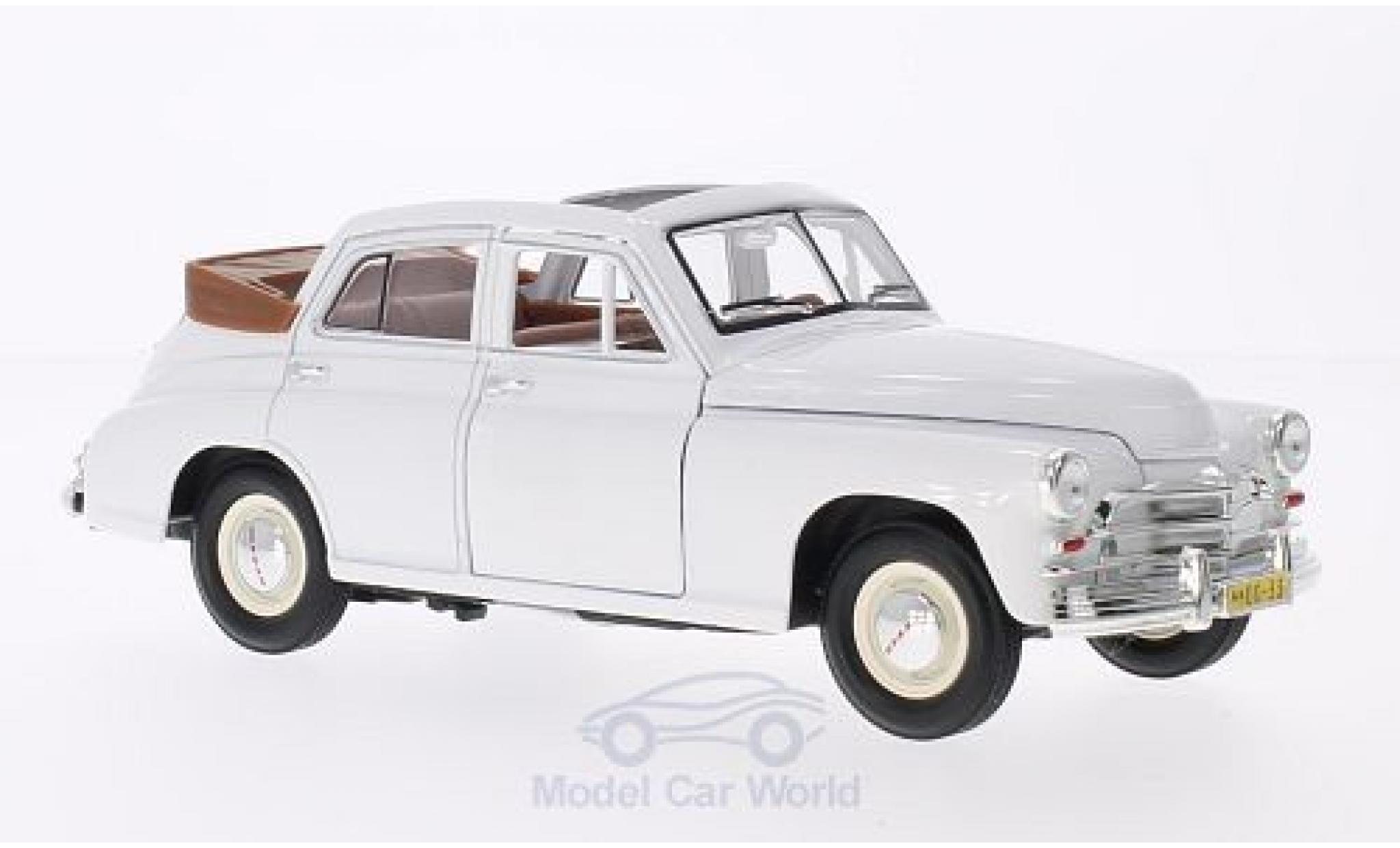 Gaz M20 1/18 Lucky Die Cast GAZ Pobeda Convertible-Limousine white diecast model cars