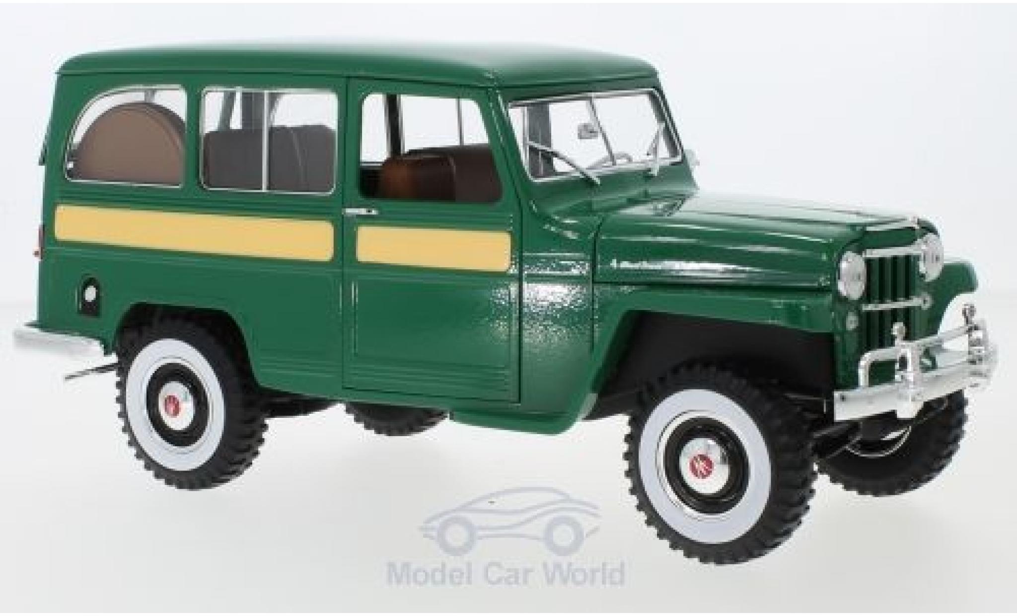 Jeep Willys 1/18 Lucky Die Cast Station Wagon green 1955 diecast model cars