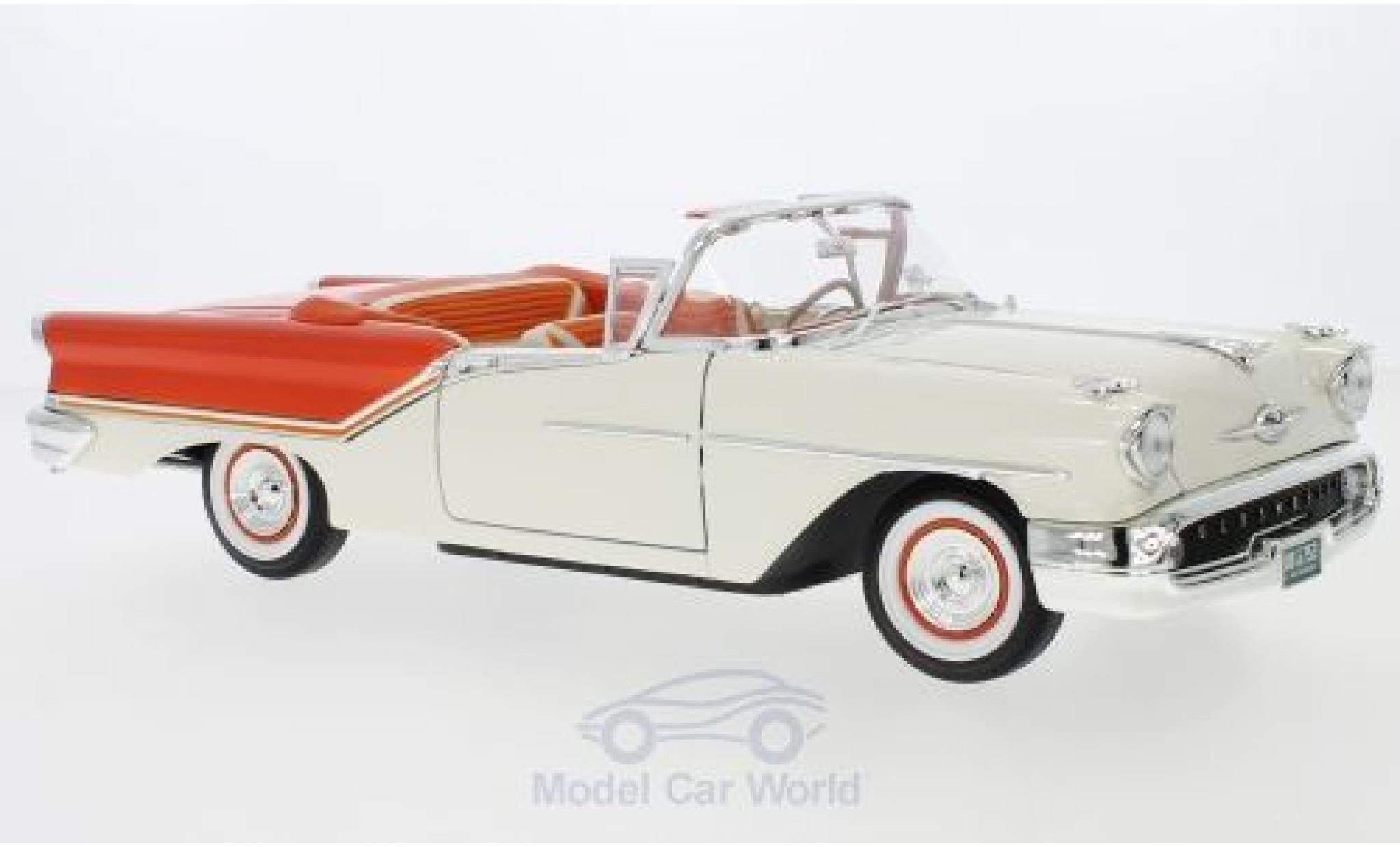 Oldsmobile Super 88 1/18 Lucky Die Cast Convertible white/orange 1957 diecast model cars