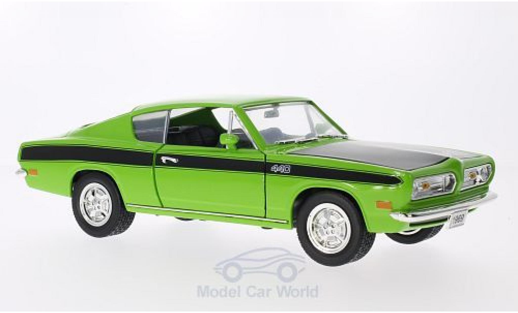 Plymouth Barracuda 1969 1/18 Lucky Die Cast green/matt-black 1969 diecast model cars