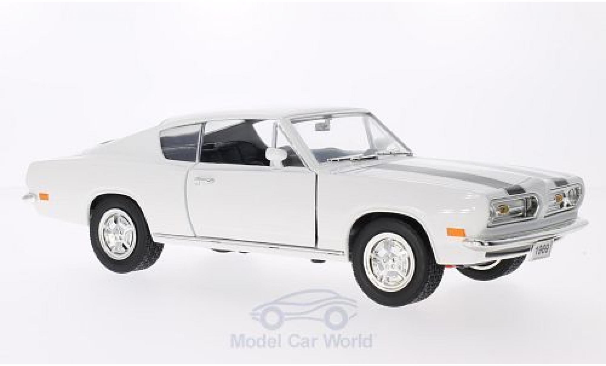 Plymouth Barracuda 1969 1/18 Lucky Die Cast white/black 1969 diecast model cars