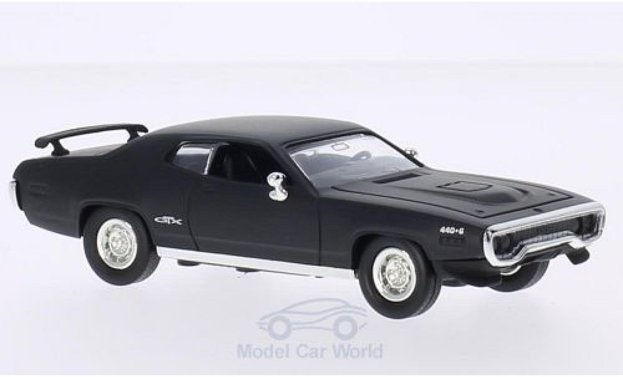 Plymouth GTX 1/43 Lucky Die Cast matt-black 1971 ohne Vitrine diecast model cars