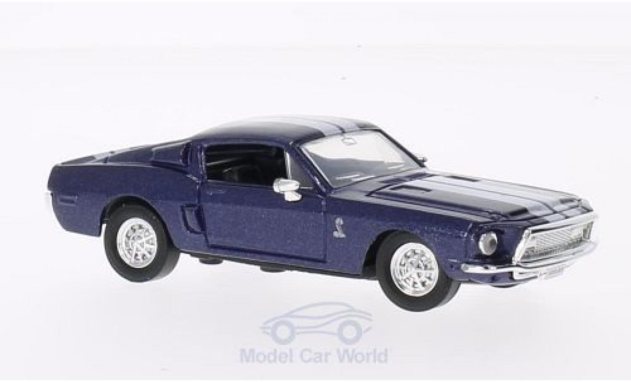 Shelby GT 500 1/43 Lucky Die Cast -KR mit whiteen Streifen metallic blue 1968 ohne Vitrine diecast model cars