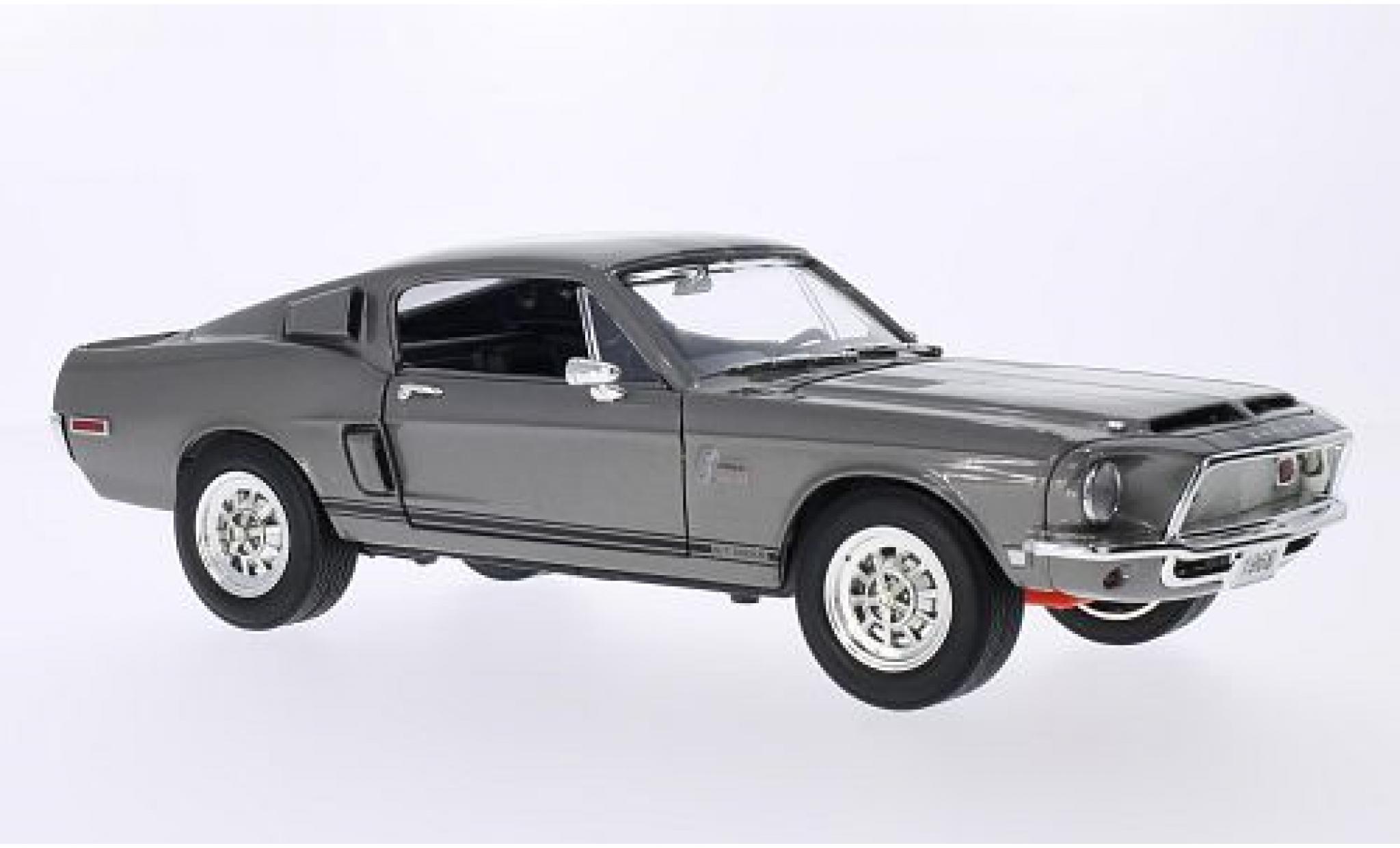 Shelby GT 1/18 Lucky Die Cast -500KR mit blacken Streifen metallic grey 1968 diecast model cars