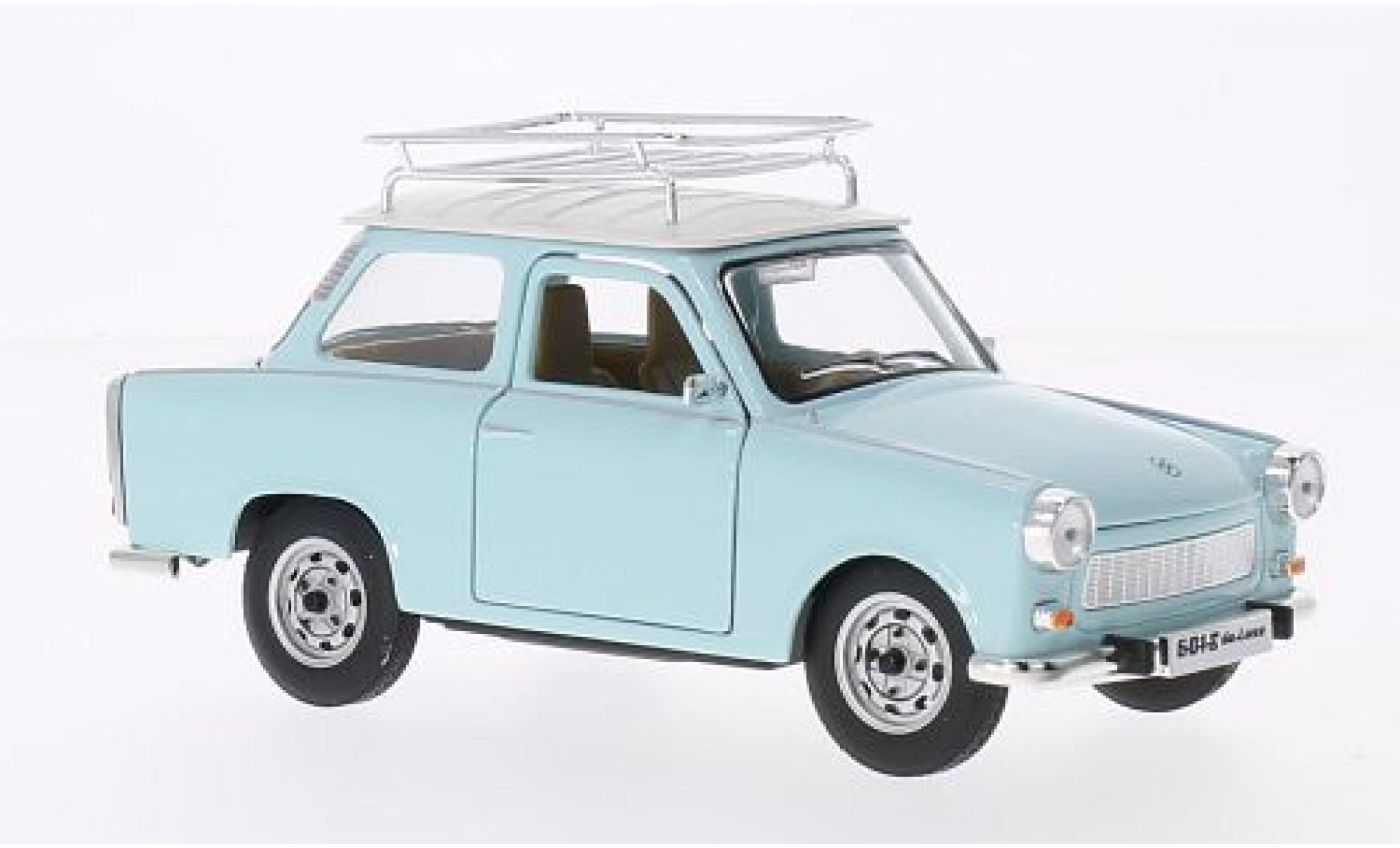Trabant 601 1/24 Lucky Die Cast S Deluxe mit Dachgep&auml;cktr&auml;ger blue/white diecast model cars