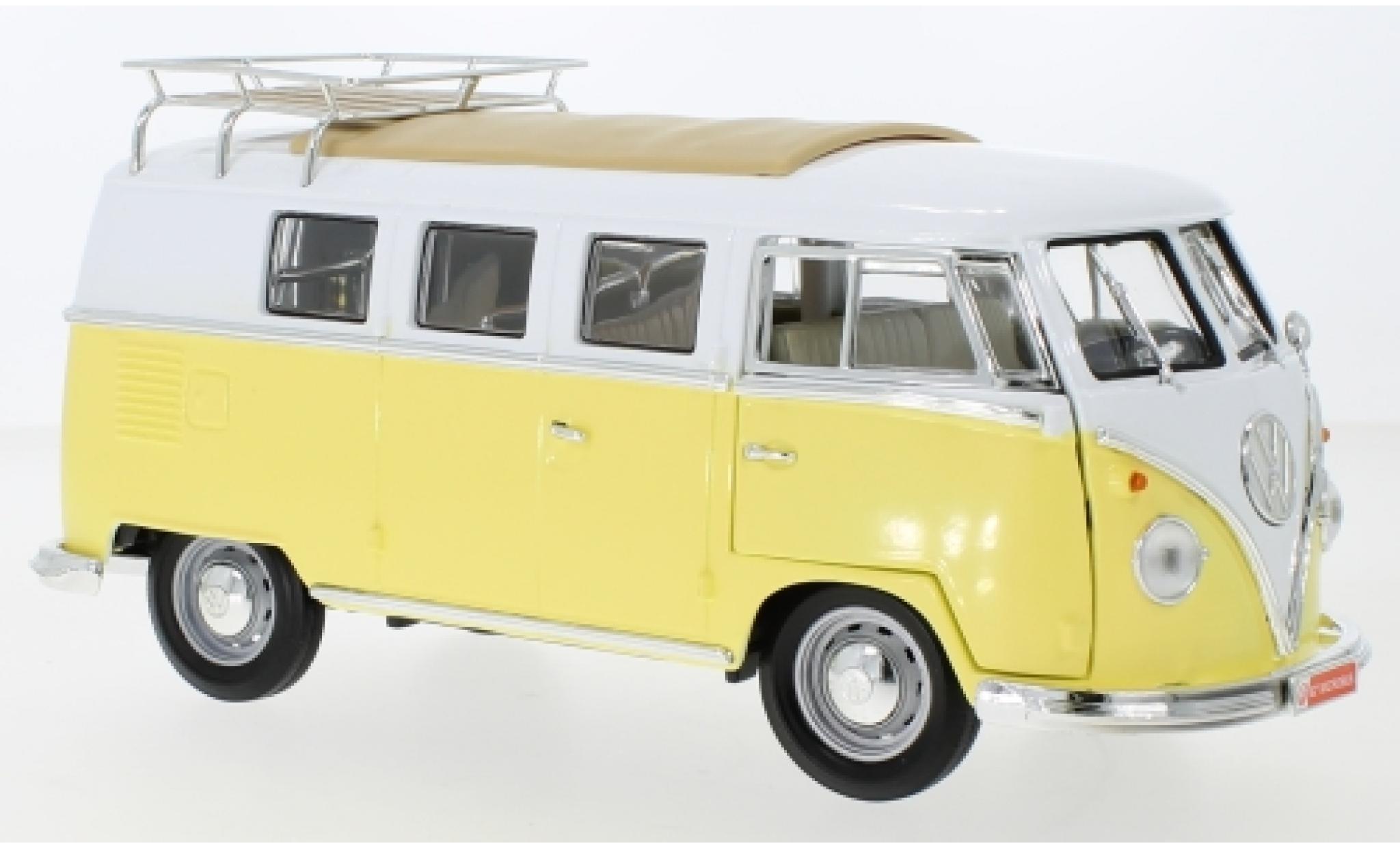 Volkswagen T1 1/18 Lucky Die Cast Estate yellow/white 1962 avec Rack de toit et plinthe diecast model cars