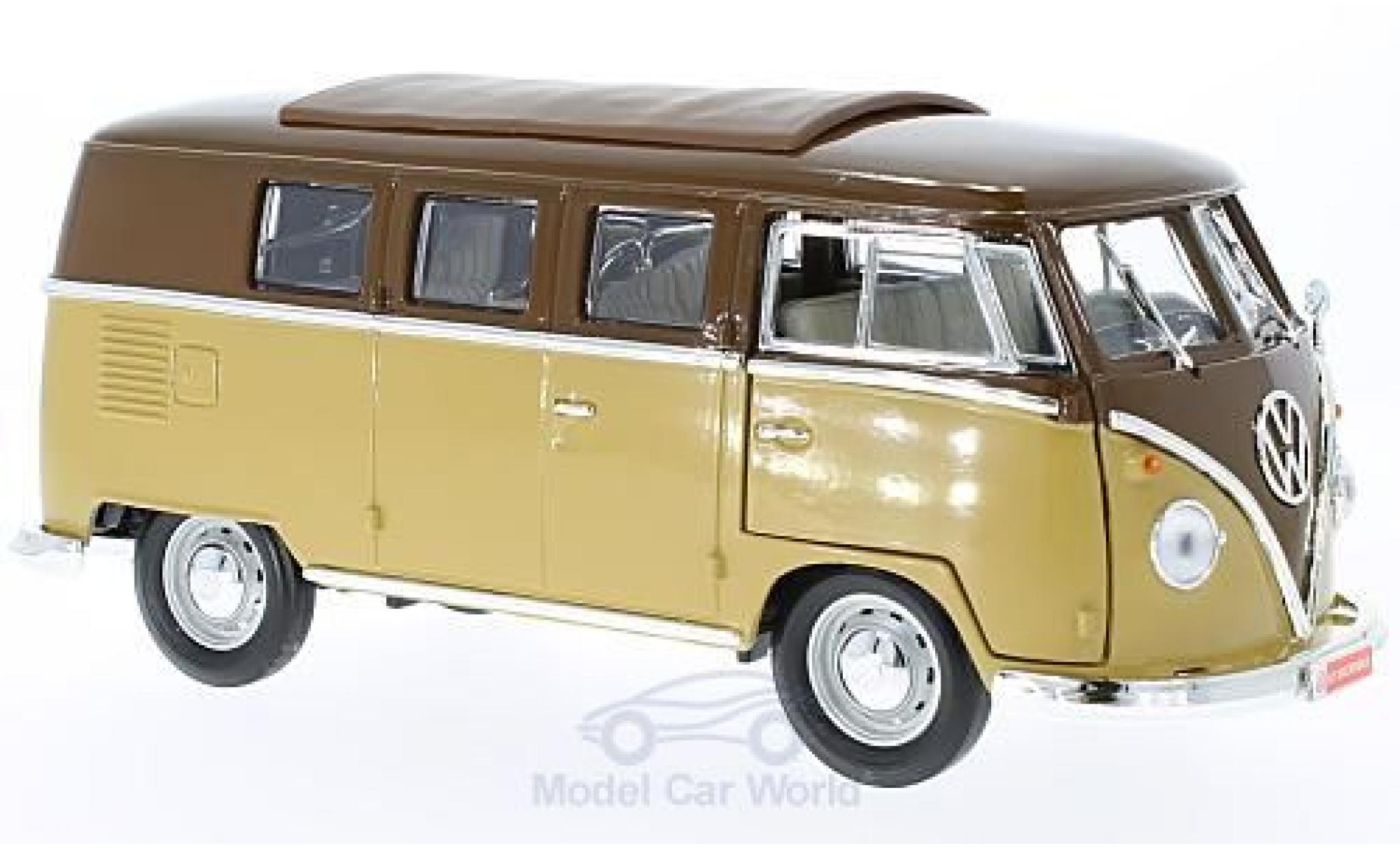 Volkswagen T1 B 1/18 Lucky Die Cast Microbus brown/beige 1962 diecast model cars