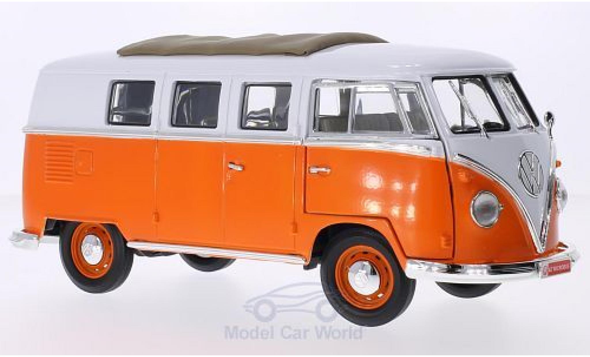 Volkswagen T1 1/18 Lucky Die Cast Microbus orange/white 1962 Faltdach mit Funktion diecast model cars