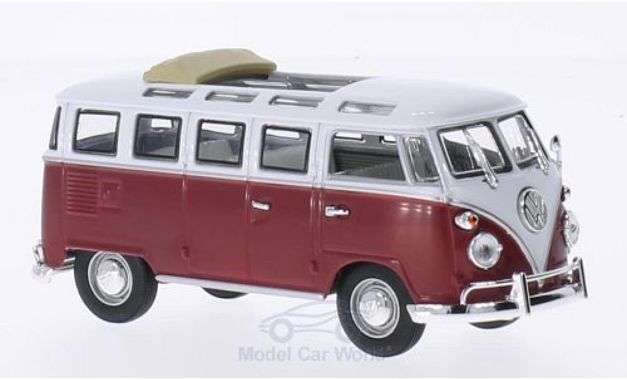Volkswagen T1 1/43 Lucky Die Cast Samba Faltdach ge&ouml;ffnet red/white 1962 diecast model cars