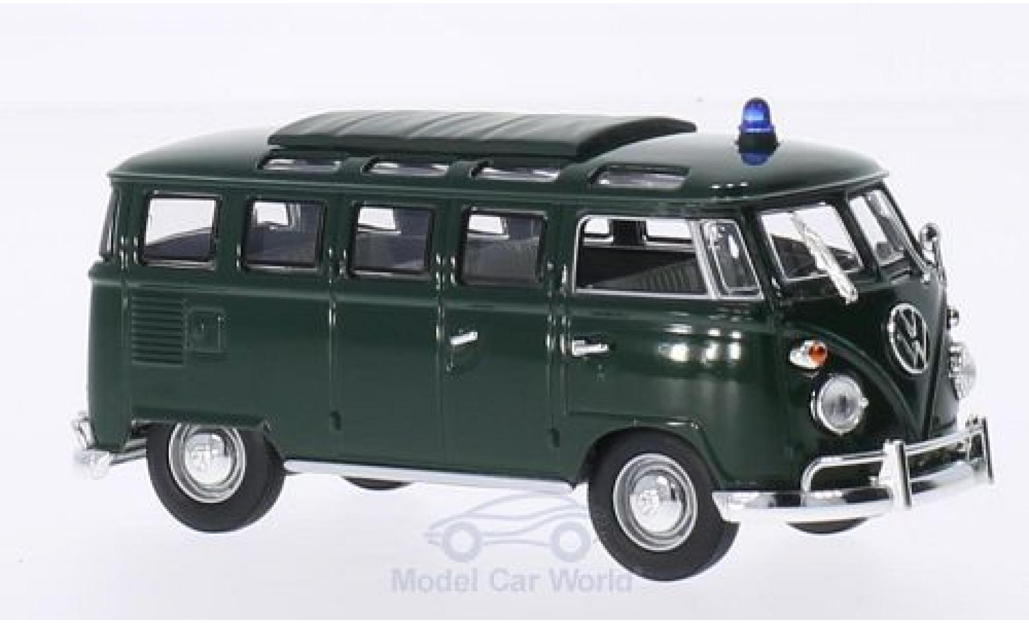Volkswagen T1 B 1/43 Lucky Die Cast Samba Police green 1962 diecast model cars