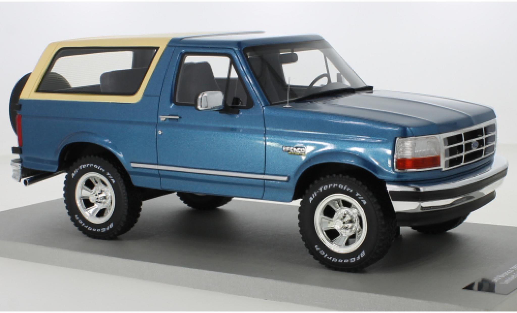 Ford Bronco 1/18 Lucky Step Models metallic blue 1992 diecast model cars