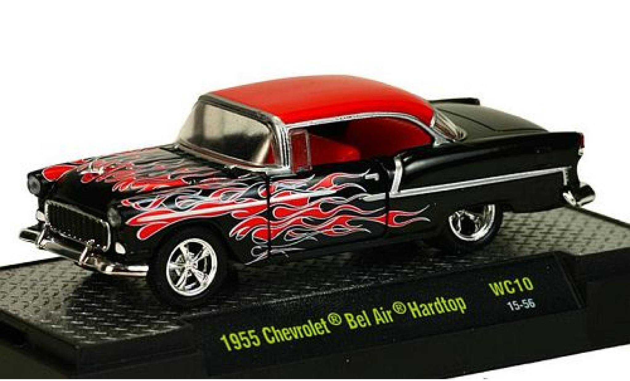 Chevrolet Bel Air 1/64 M2 Machines Hardtop Tuning black/red 1955 diecast model cars