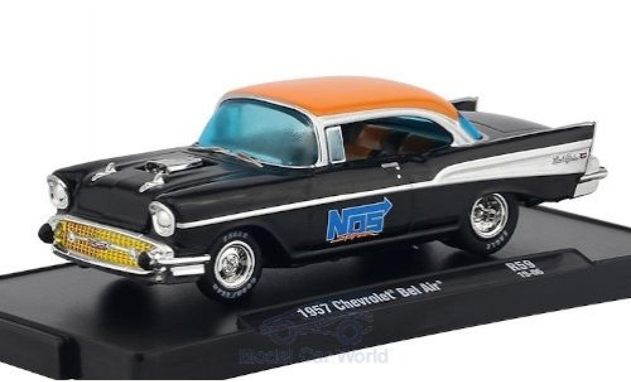 Chevrolet Bel Air 1/64 M2 Machines black/orange Nos 1968 diecast model cars