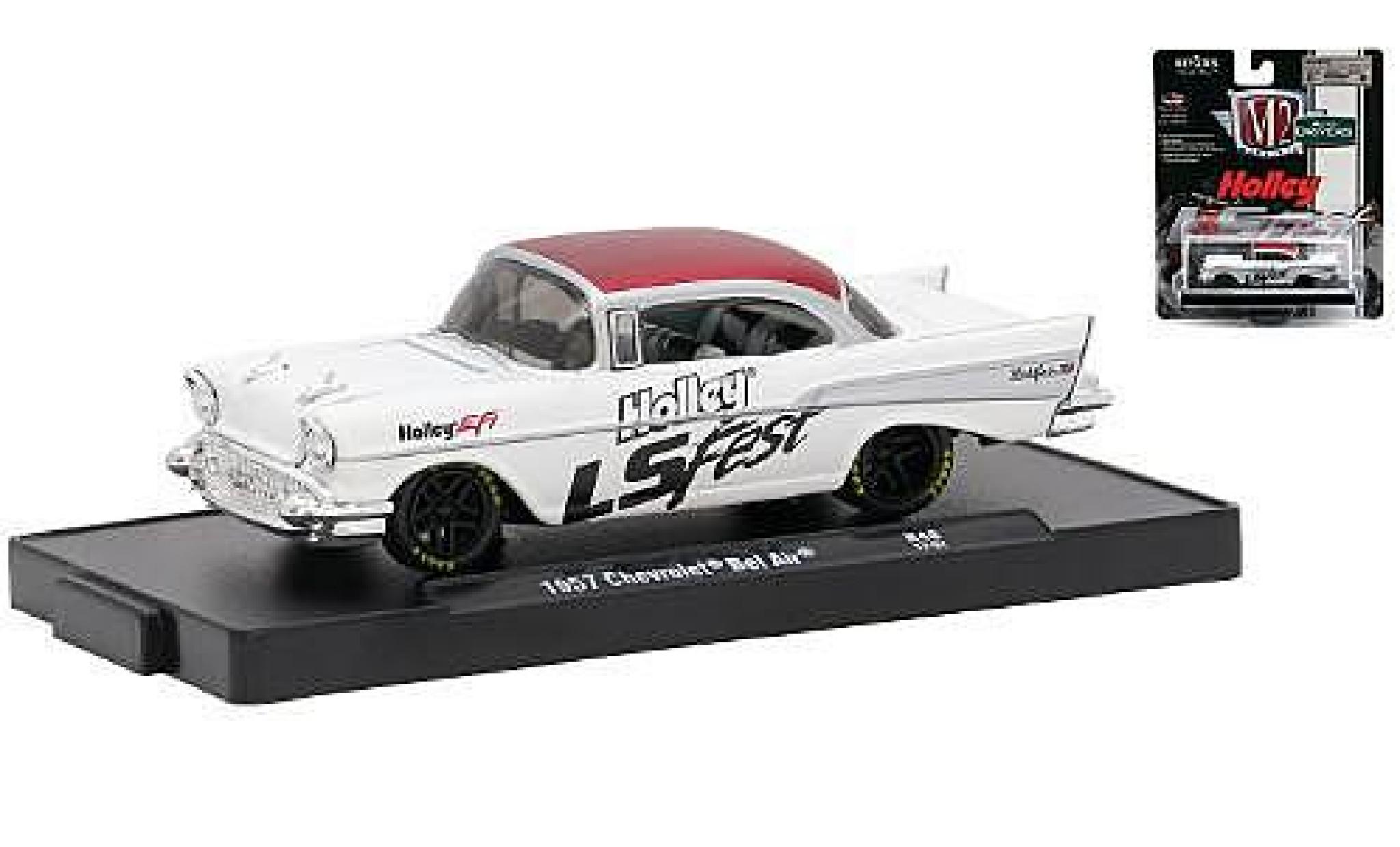 Chevrolet Bel Air 1/64 M2 Machines white/red Holley LS Fest 1957 diecast model cars