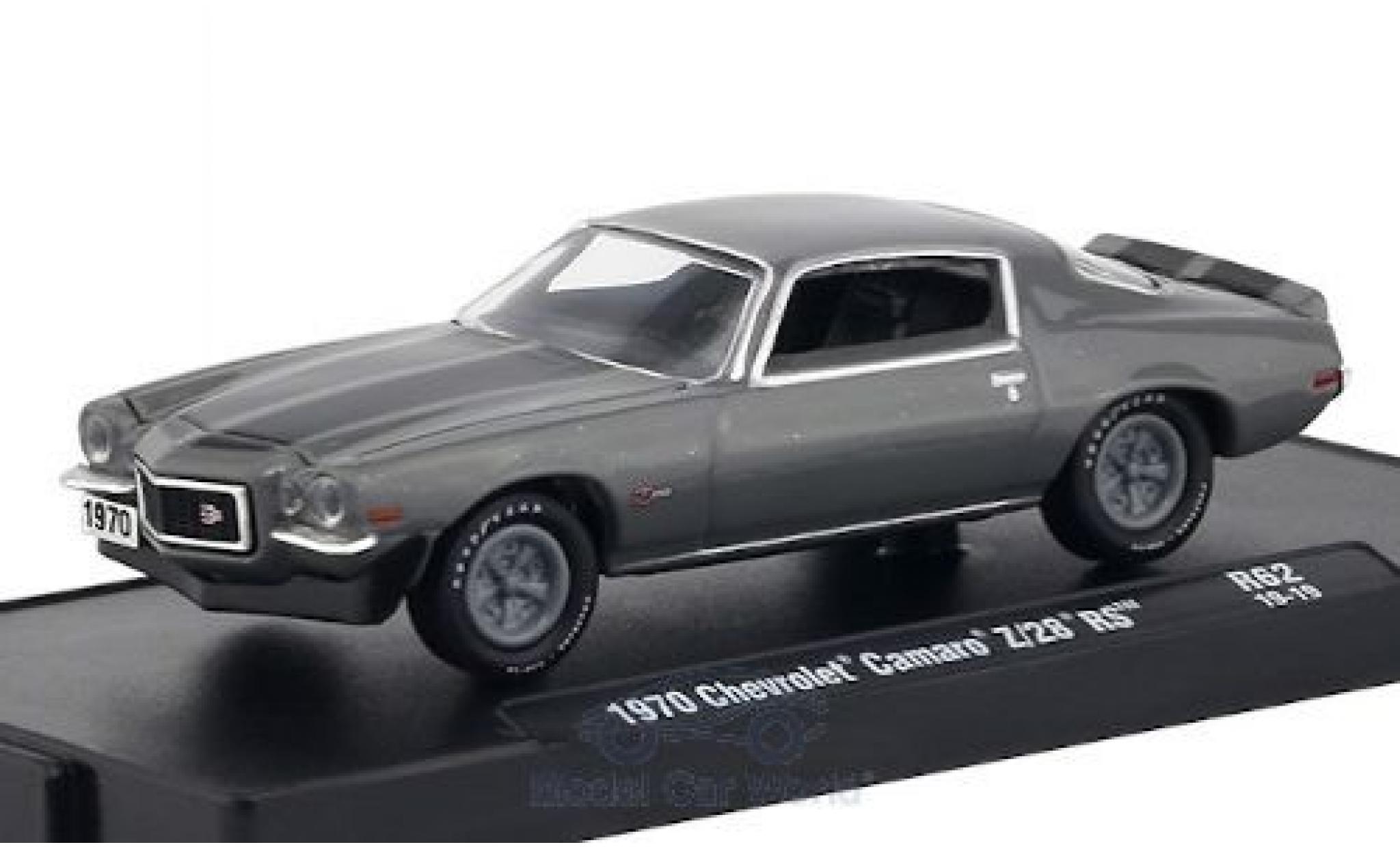 Chevrolet Camaro 1/64 M2 Machines Z/28 RS metallic grey/black 1970 diecast model cars