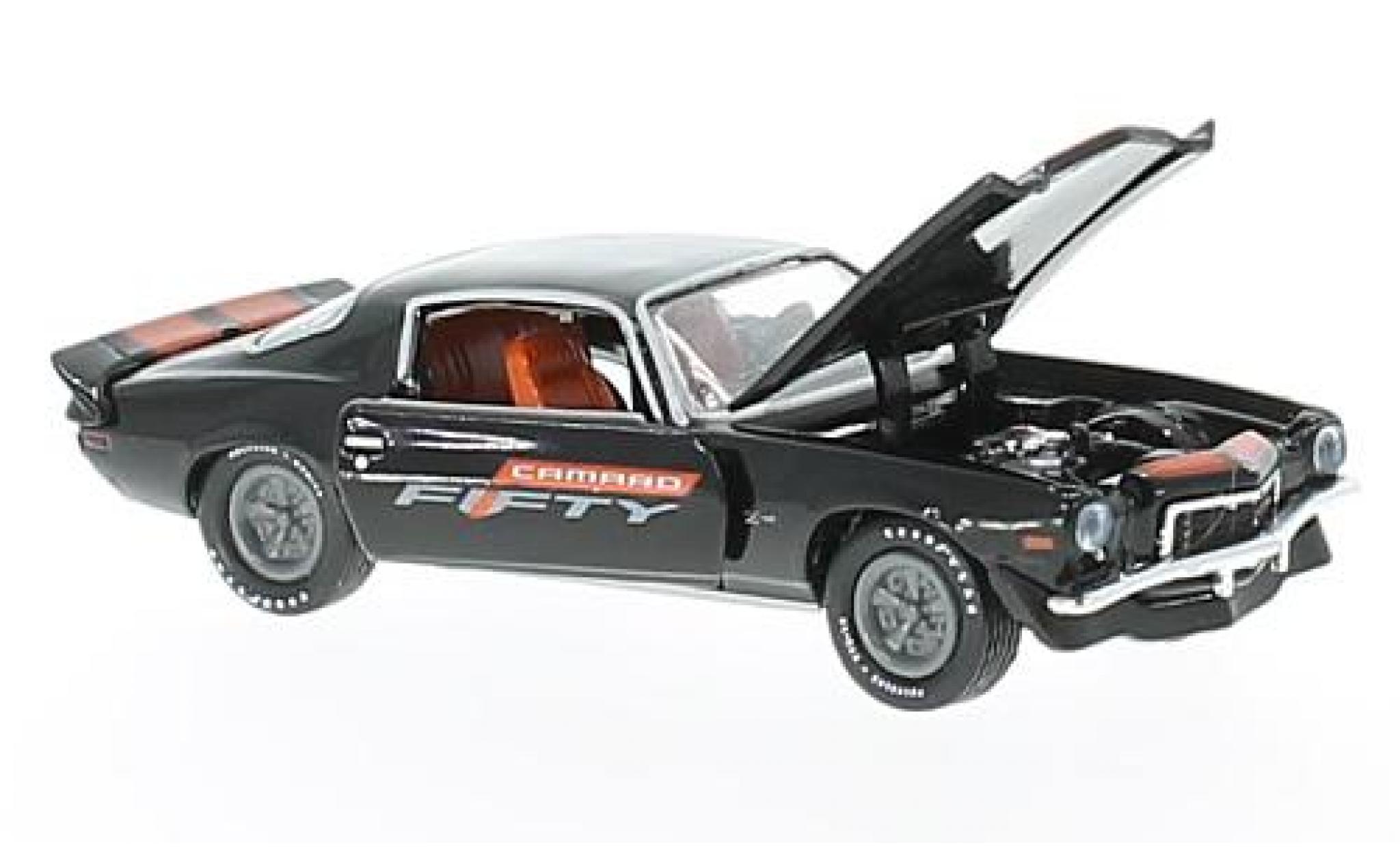 Chevrolet Camaro 1/64 M2 Machines Z/28 black/orange 1972 Fifty Years diecast model cars