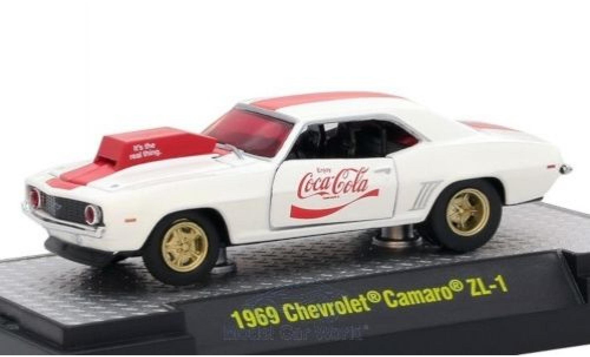 Chevrolet Camaro ZL1 1/64 M2 Machines ZL1 white/red Coca Cola 1969 diecast model cars