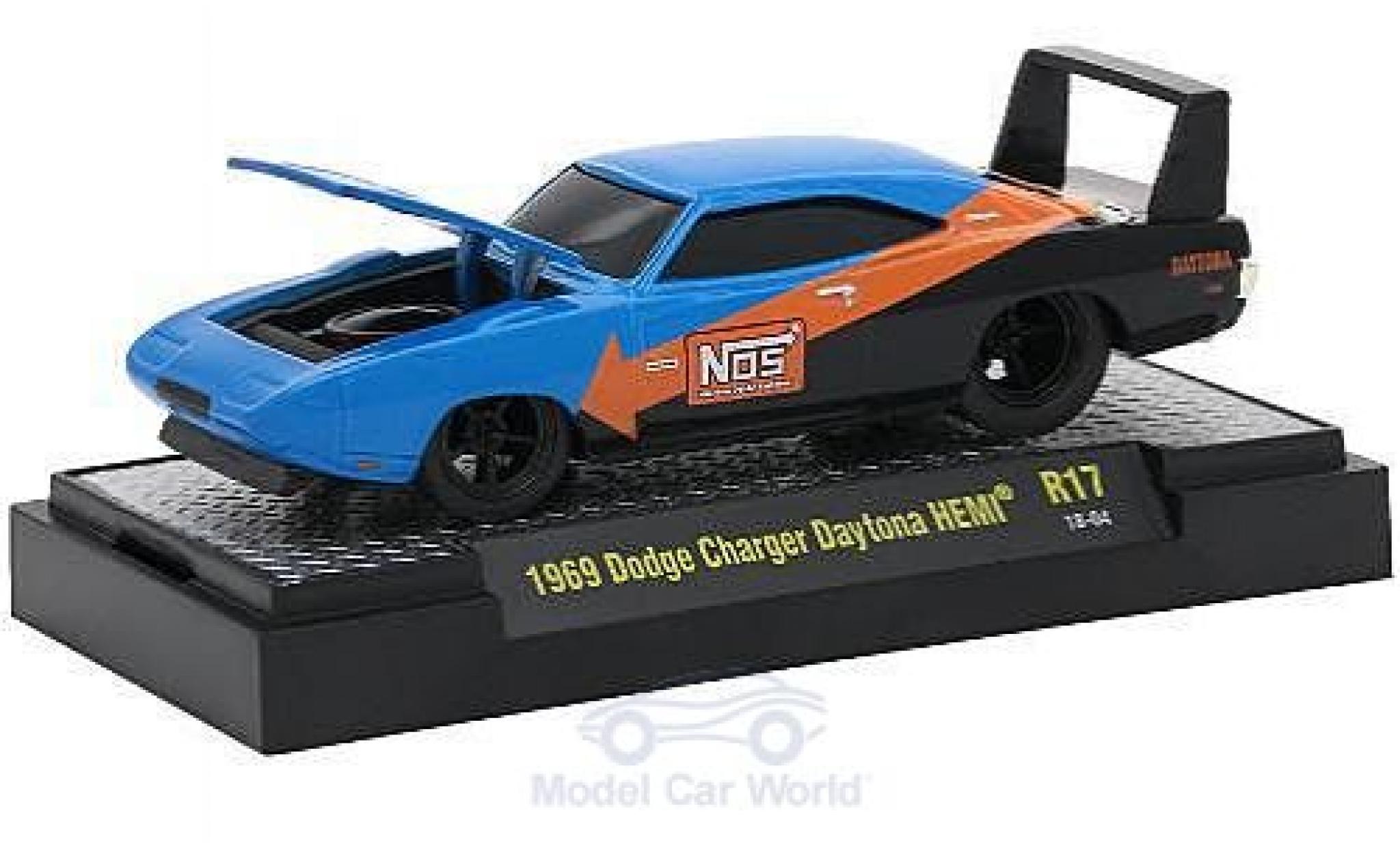 Dodge Charger 1/64 M2 Machines Daytona HEMI blue/black Nos 1969 diecast model cars