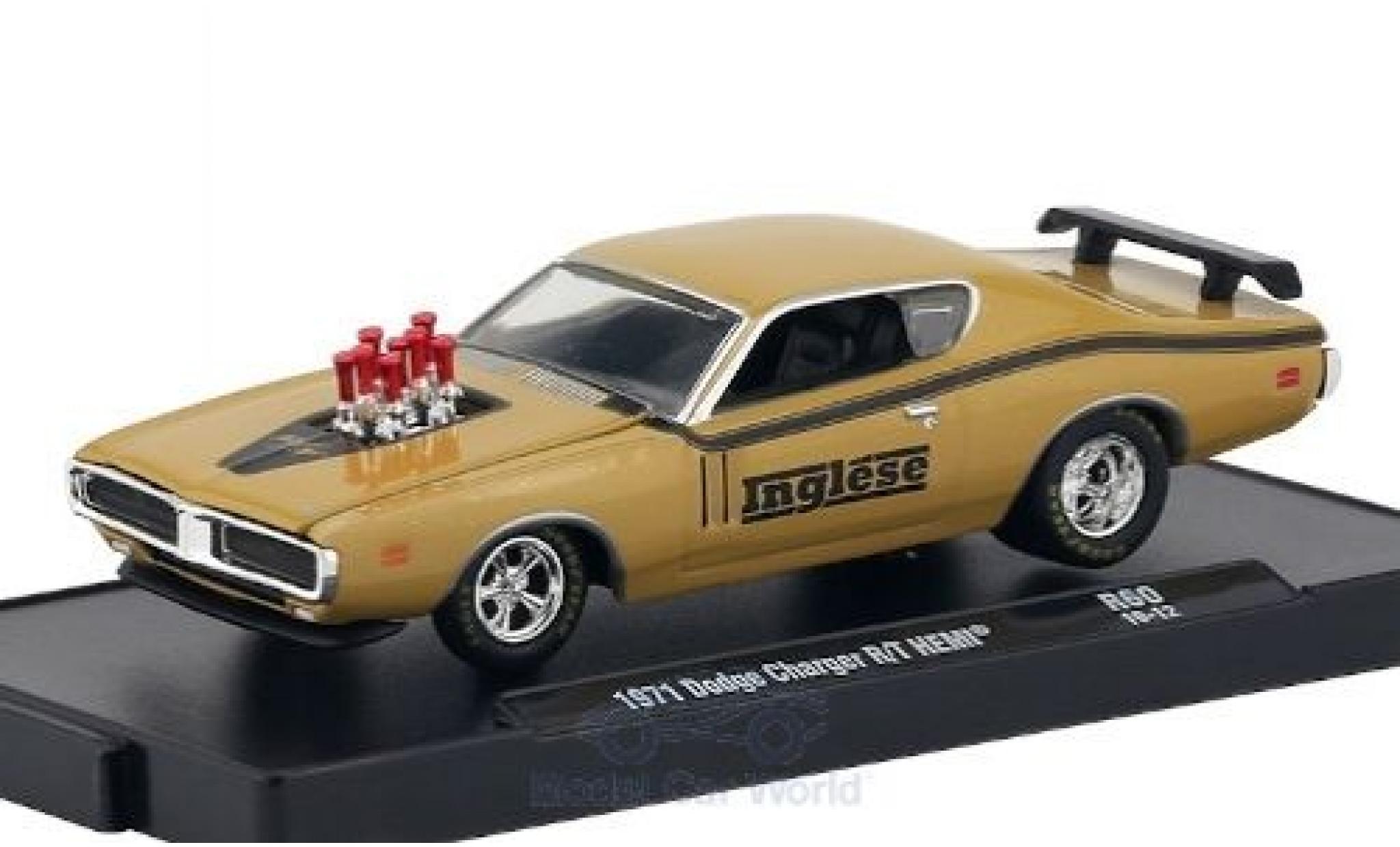 Dodge Charger 1/64 M2 Machines R/T HEMI beige/matt-black Inglese 1971 diecast model cars