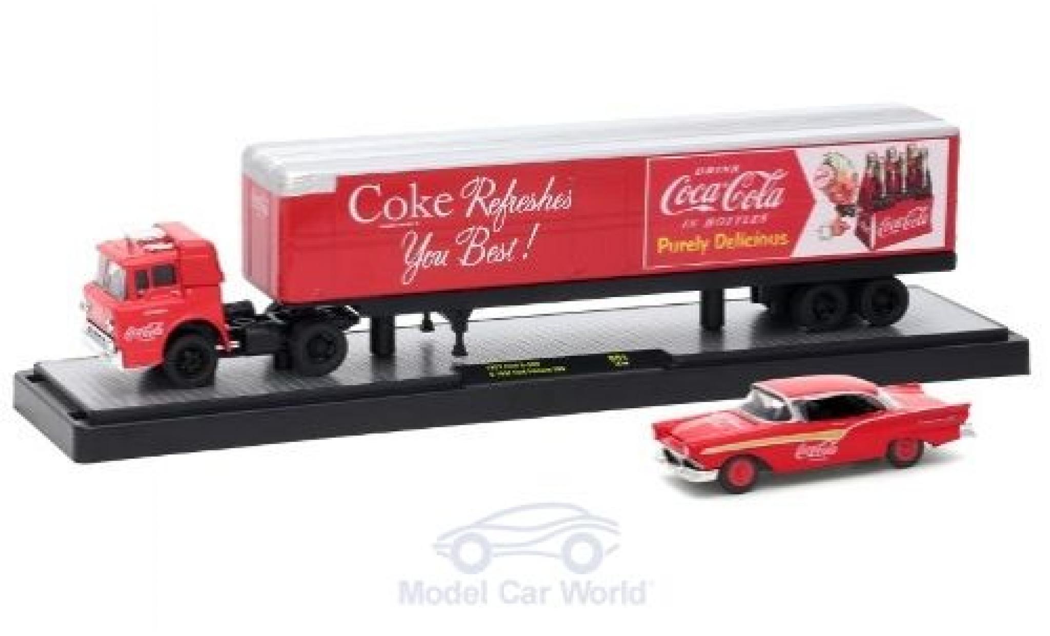 Ford C600 1/64 M2 Machines C-600 red/grey Coca Cola 1957 mit 1957 Fairlane 500 diecast model cars