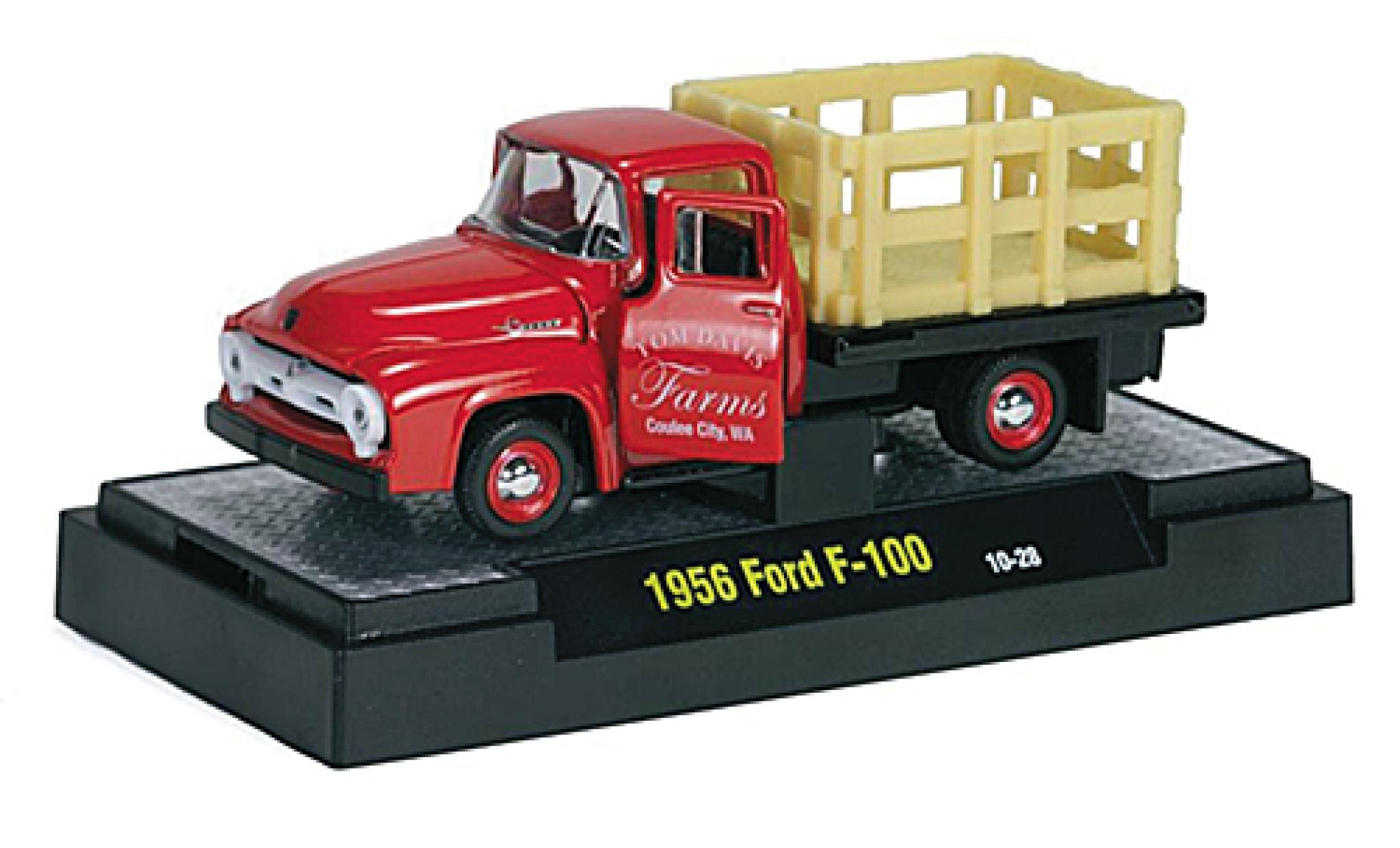 Ford F-1 1/64 M2 Machines 00 red Tom Davis Farms 1956 diecast model cars