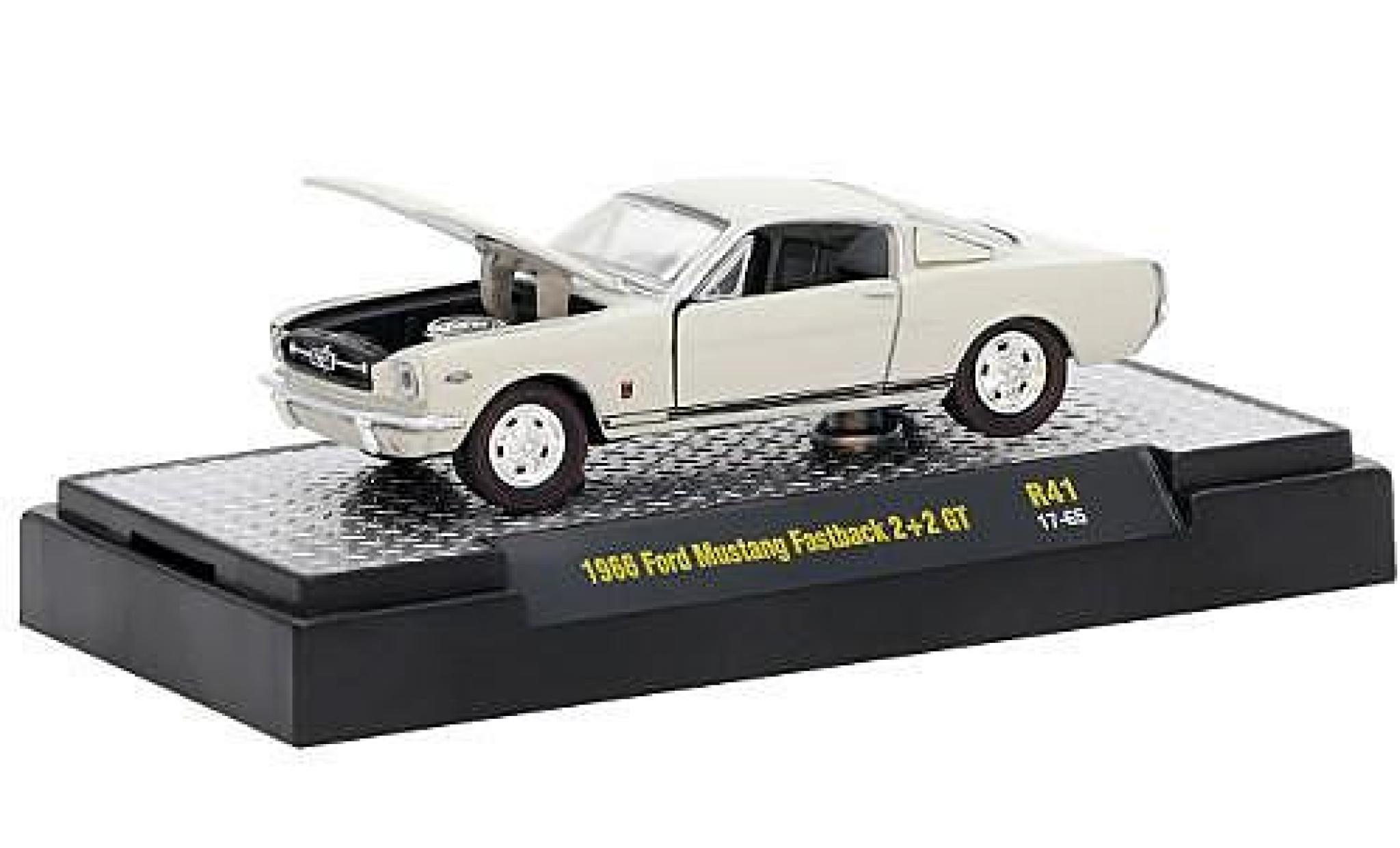 Ford Mustang 1/64 M2 Machines Fastback 2+2 GT metallic beige 1966 diecast model cars