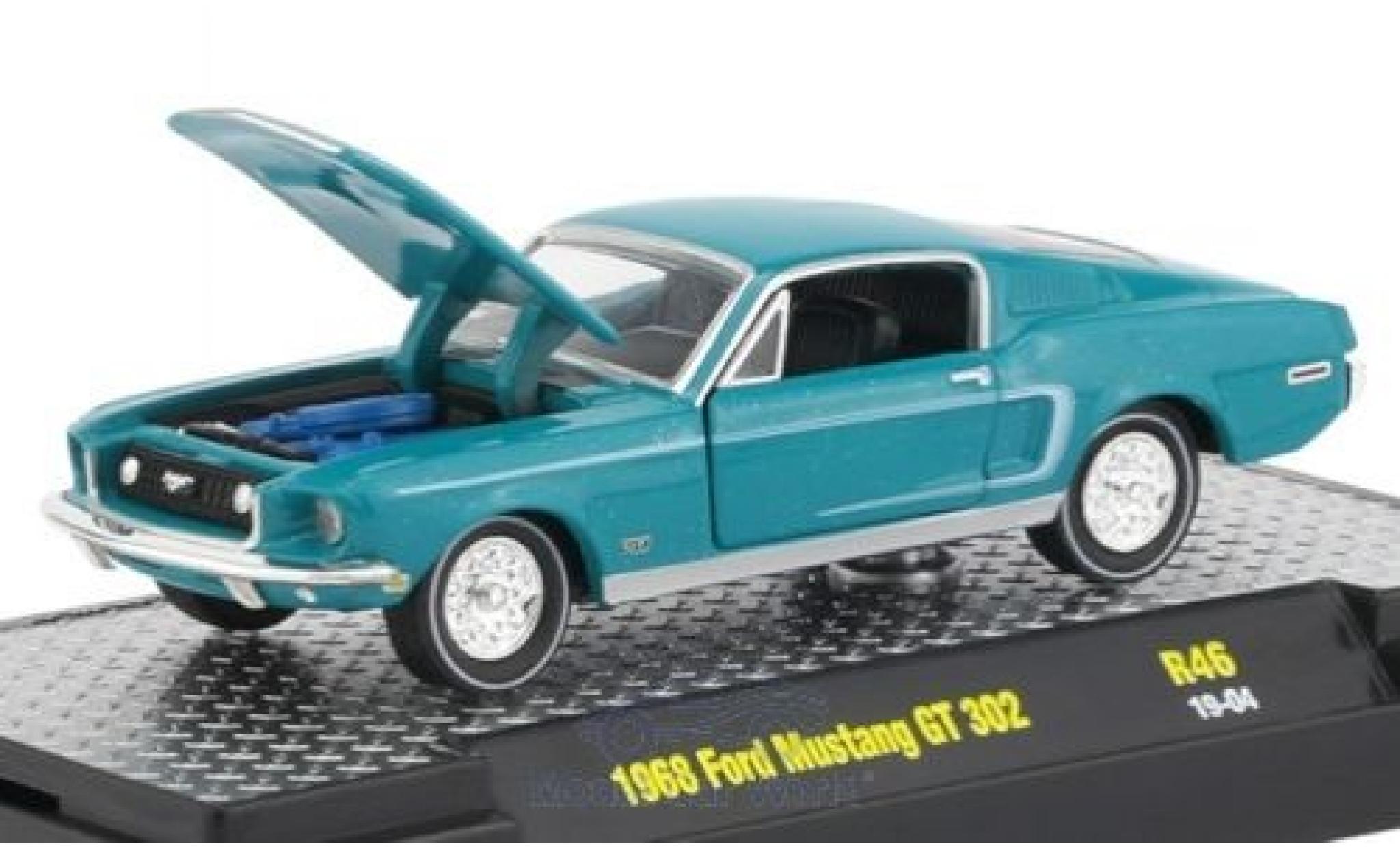 Ford Mustang 1/64 M2 Machines GT 302 t&uuml;rkis/black 1968 diecast model cars