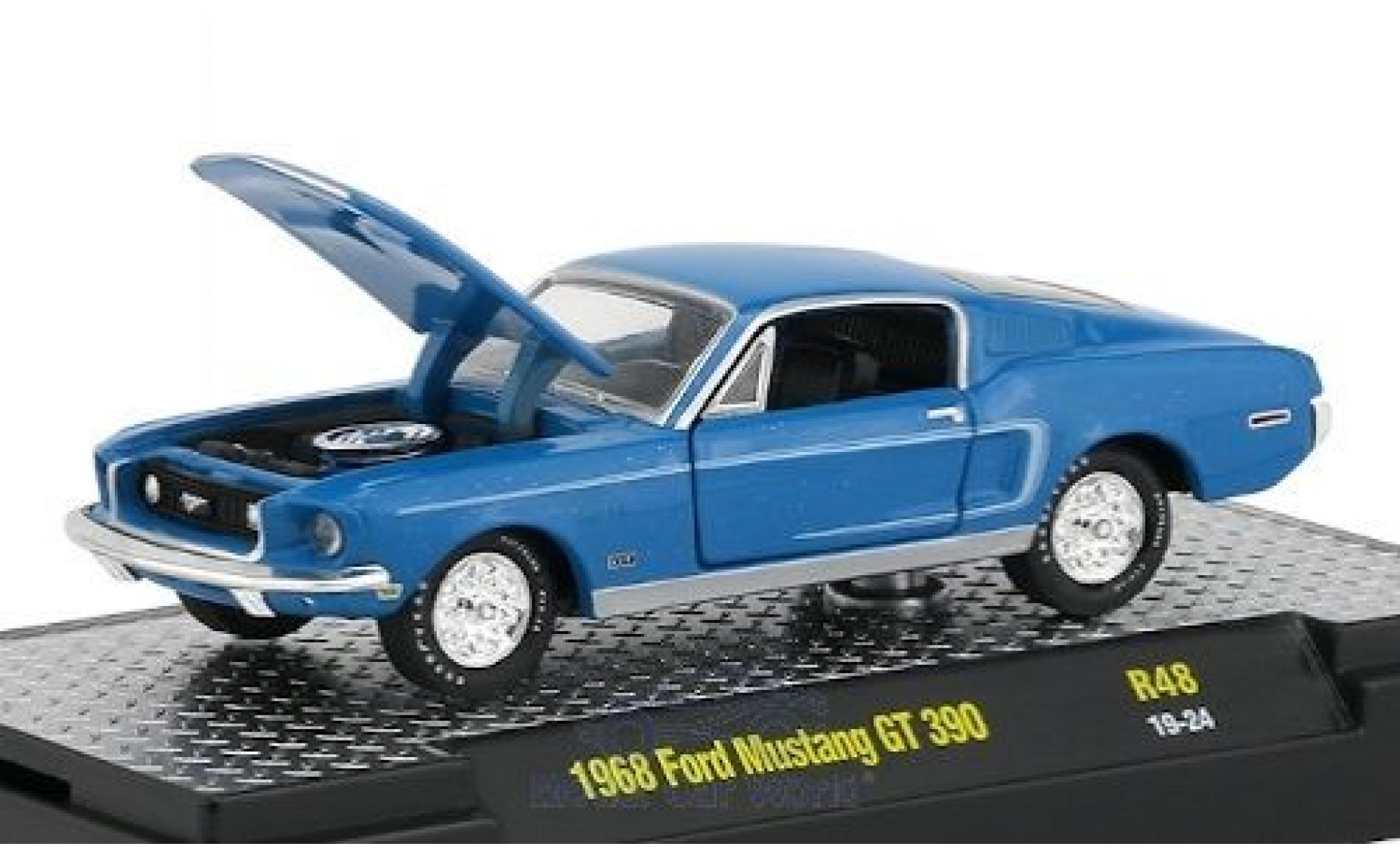 Ford Mustang 1/64 M2 Machines GT 390 blue/white 1968 diecast model cars