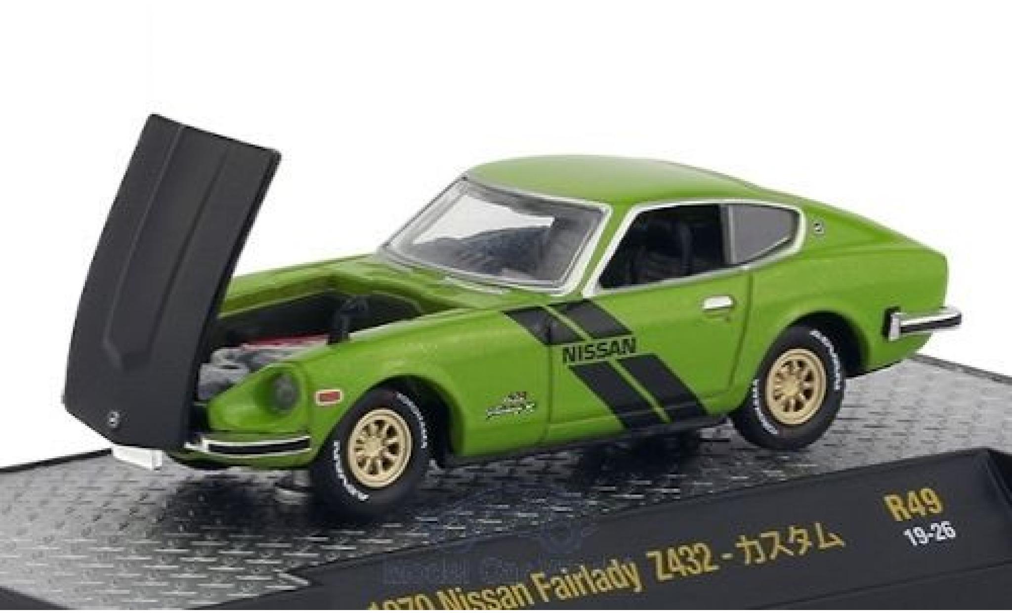 Nissan Fairlady Z 1/64 M2 Machines 432 metallic green/matt-black RHD 1970 diecast model cars