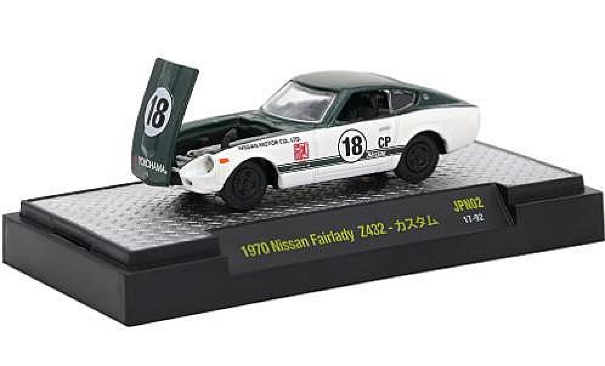 Nissan Fairlady Z 1/64 M2 Machines 432 metallic green/white RHD 1970 Nr.18 diecast model cars