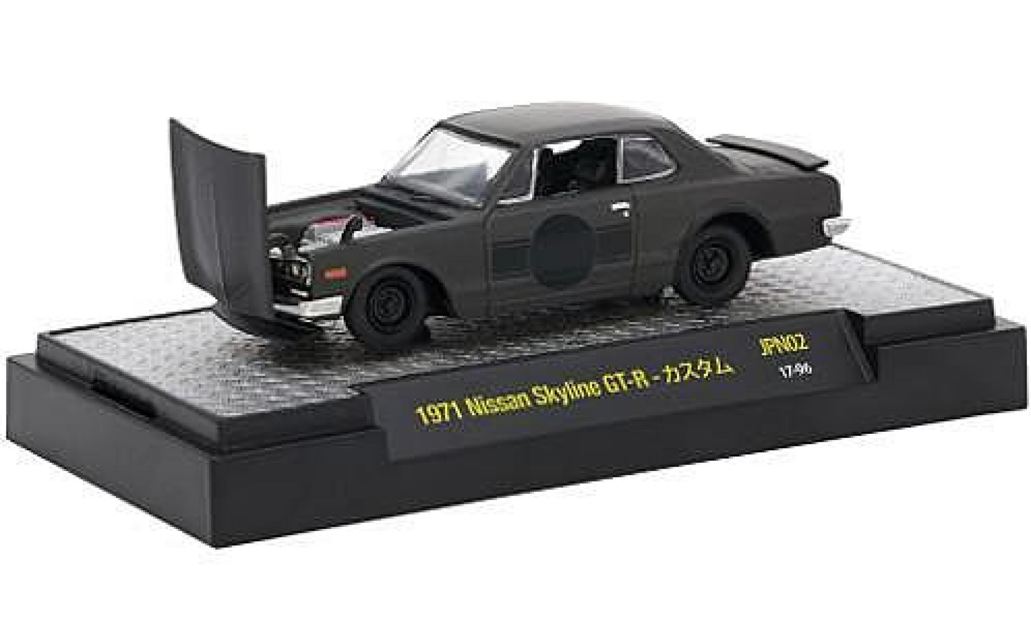 Nissan Skyline 1/64 M2 Machines GT-R matt-black RHD 1971 diecast model cars