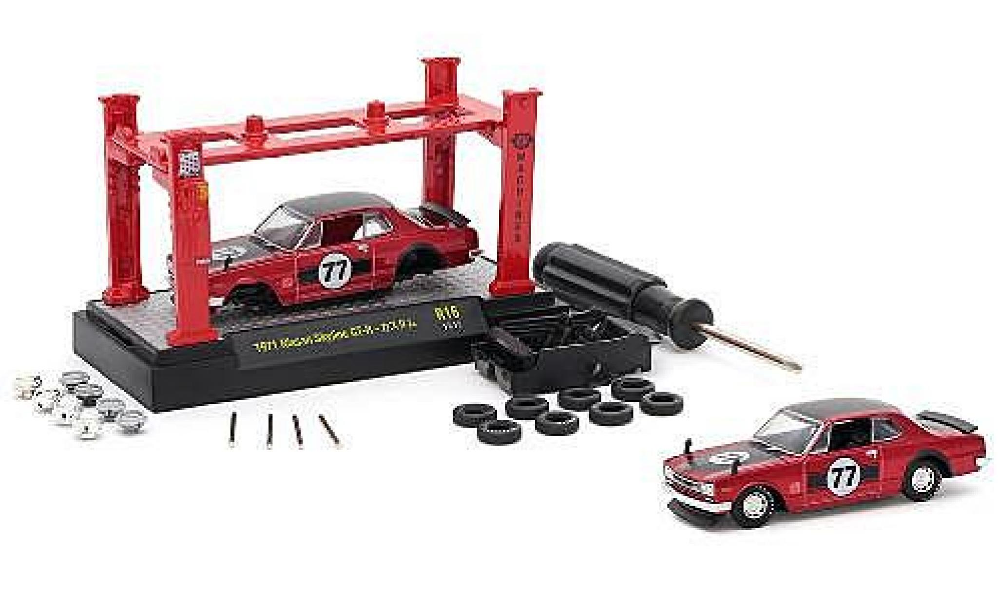 Nissan Skyline 1/64 M2 Machines GT-R red 1971 Model-Kit Kit y compris les 4 Ersatzr&auml;dern diecast model cars