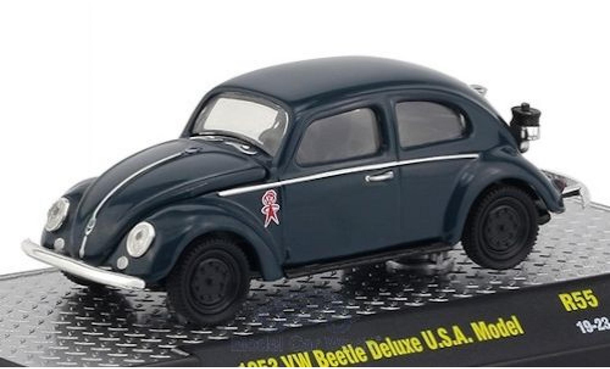 Volkswagen Beetle 1/64 M2 Machines Deluxe (K&auml;fer) blue/Dekor 1953 USA-Modell diecast model cars
