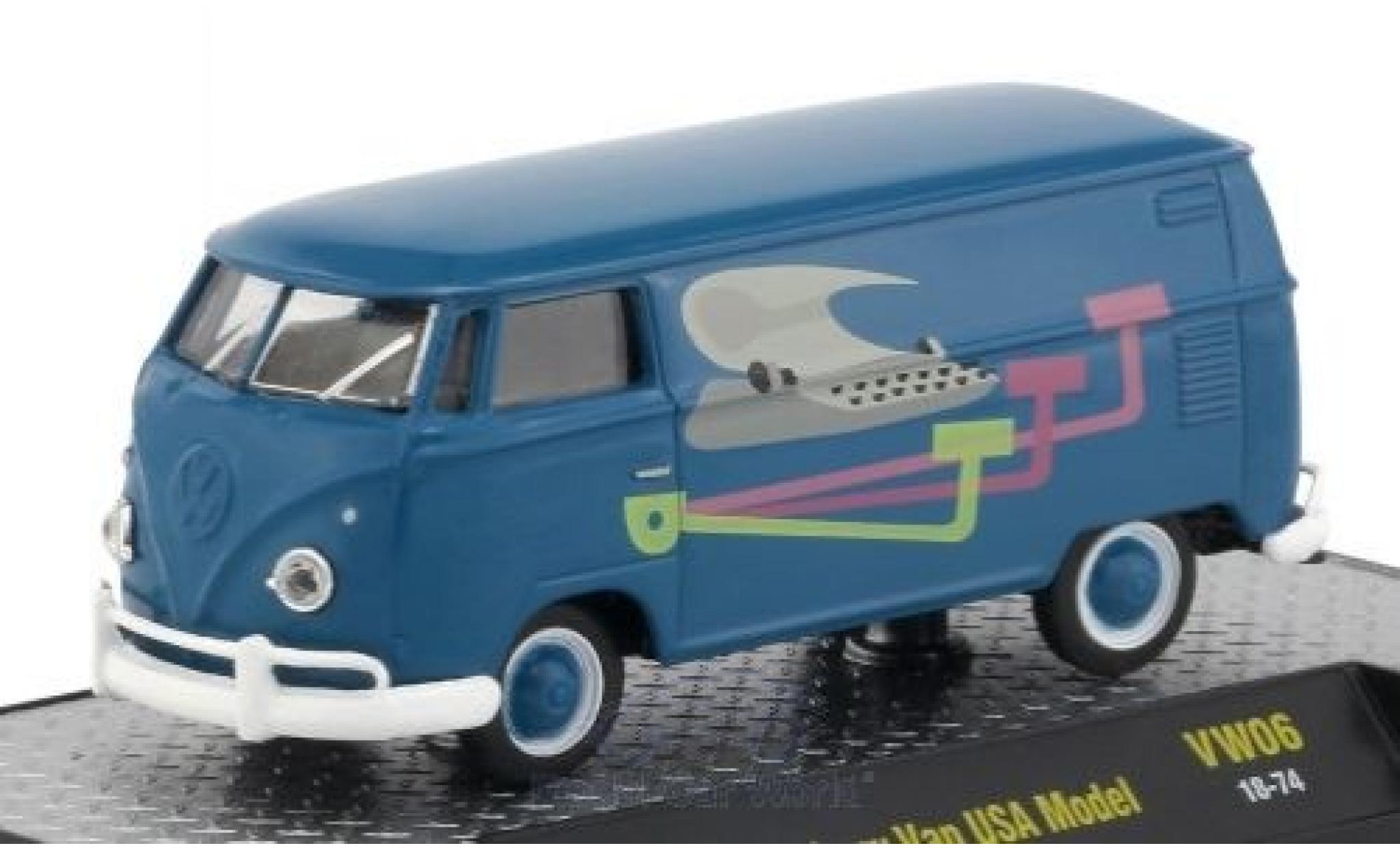 Volkswagen T1 1/64 M2 Machines Van blue/Dekor 1960 USA-Version diecast model cars
